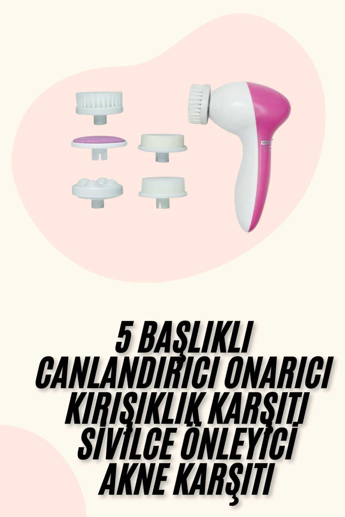 5 Başlıklı Titreşimli Cilt Temizleme Seti Canlandırıcı ve Onarıcı 3