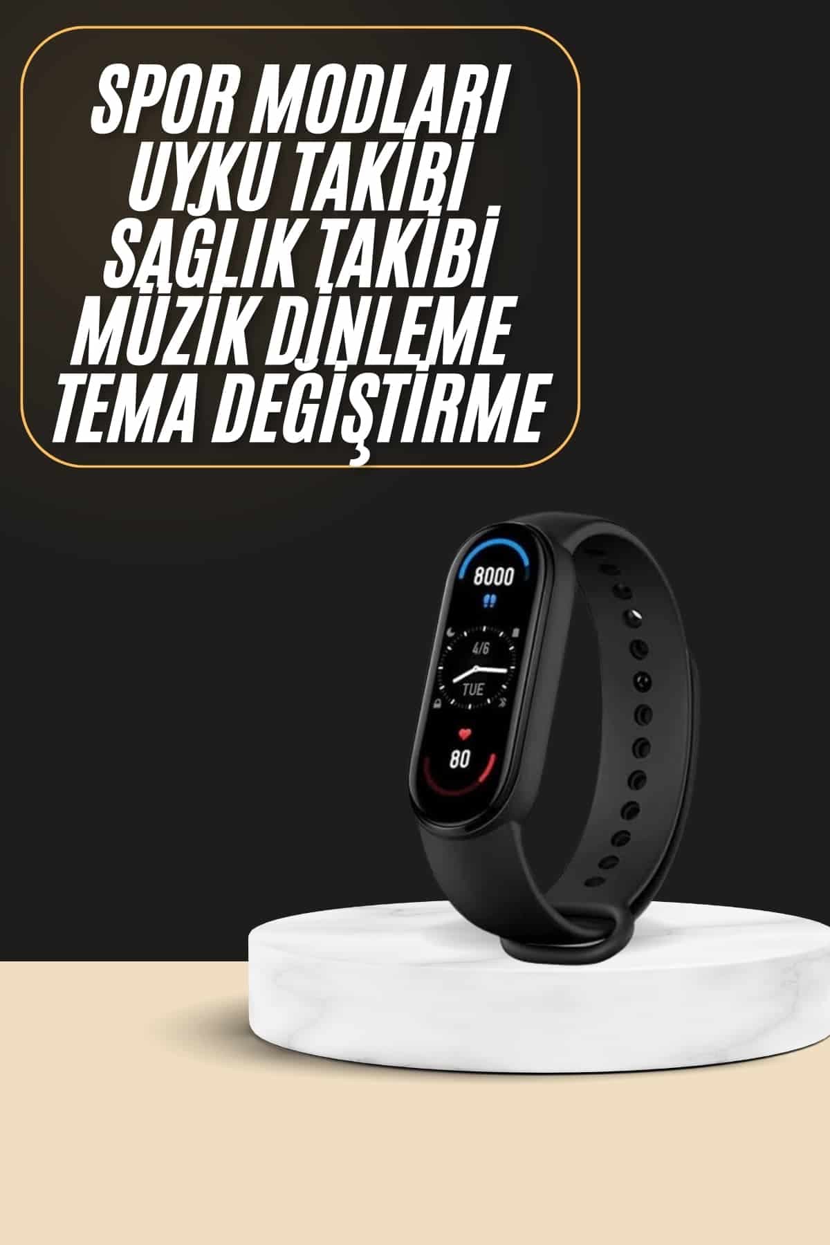 Akıllı Bileklik Android ve İOS Uyumlu Bildirim ve Çağrı Görme Spor Takibi 3