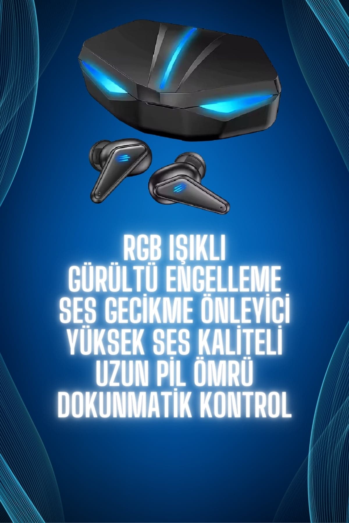 Bluetooth Kulaklık Oyuncu Kulaklığı RGB Işıklı Oyunlarda Düşük Gecikme 3