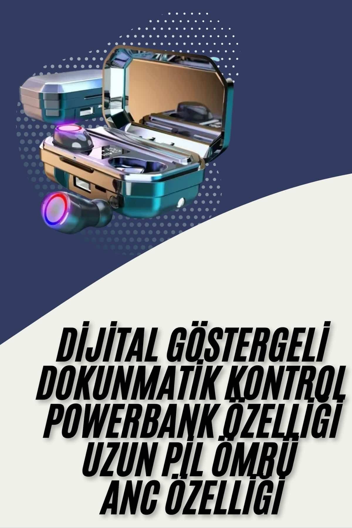 Bluetooth Kulaklık Android ve İOS Uyumlu ANC Özellikli Dijital Şarj Göstergeli 3