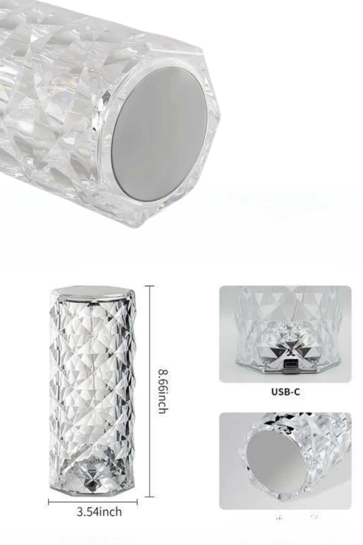 Yeni Nesil Modern Kristal Masa ve Gece Lambası Dokunmatik Renk Değiştirebilen 3