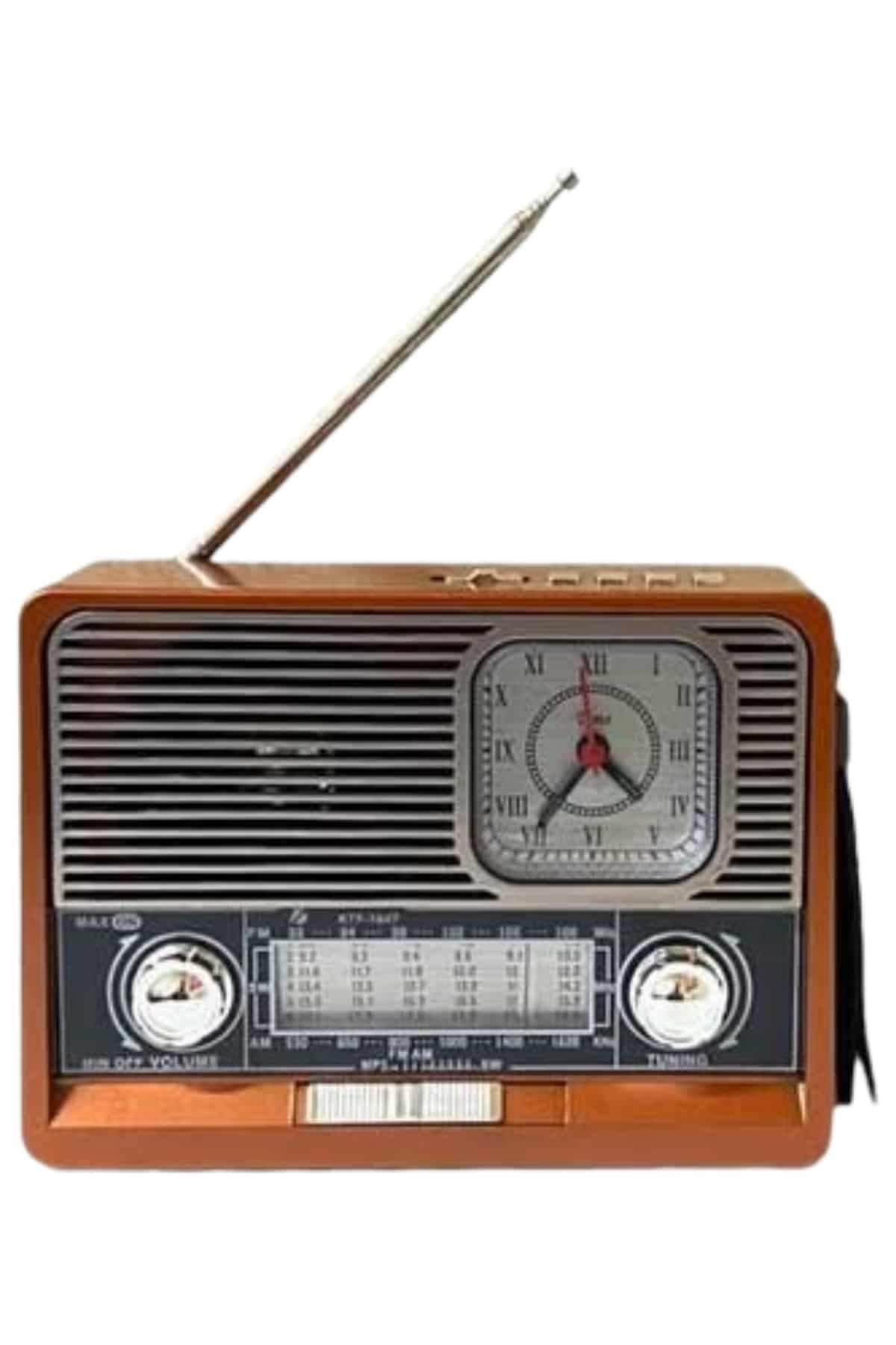 Vintage Nostaljik Radyo AUX USB SD Kart Girişli Şarjlı Bluetooth Bağlantılı 3