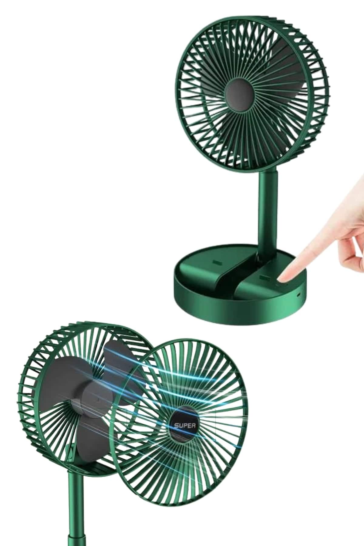Katlanabilir Teleskopik Şarjlı Fan Masaüstü Soğutucu Vantilatör 5