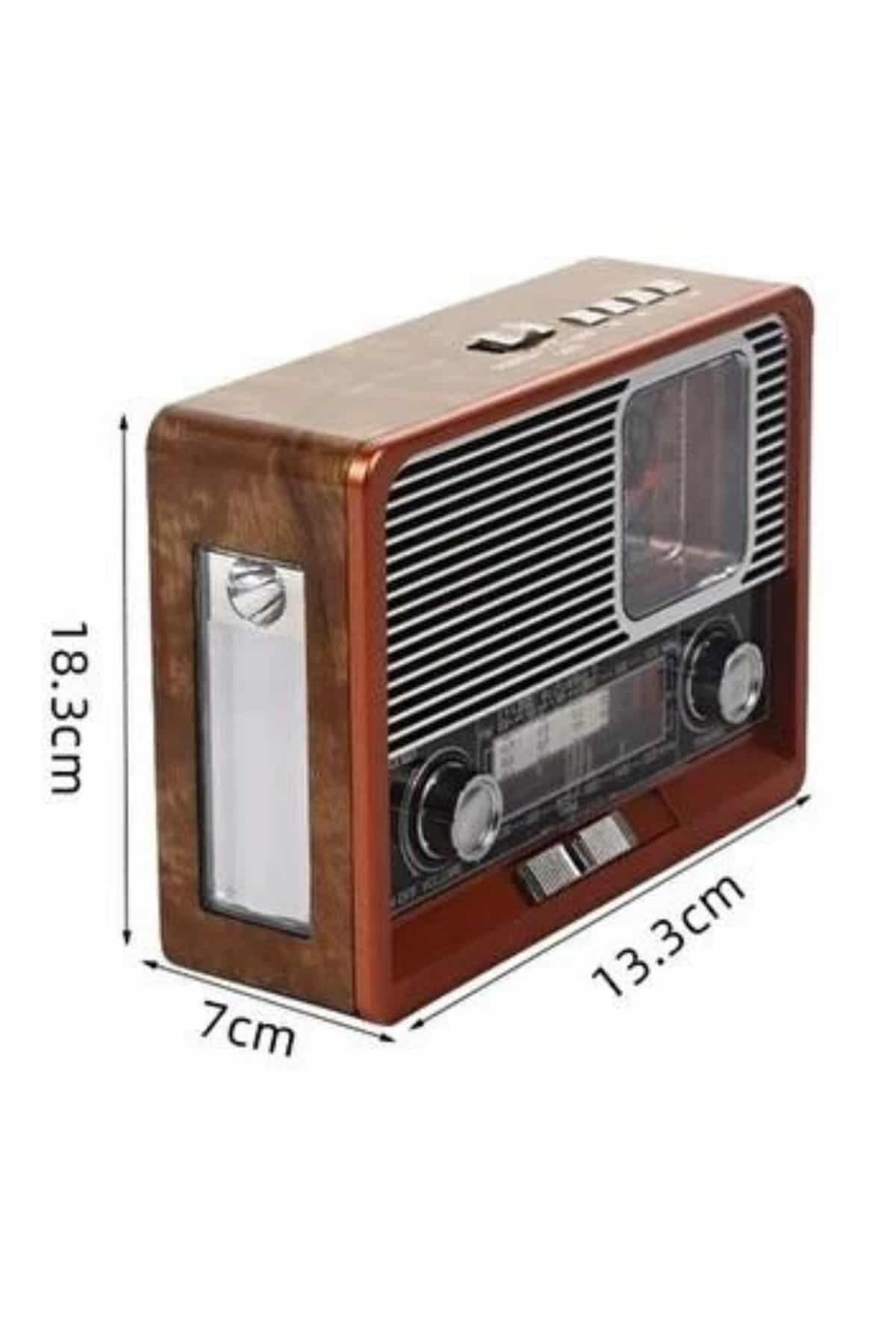 Vintage Nostaljik Radyo AUX USB SD Kart Girişli Şarjlı Bluetooth Bağlantılı 5