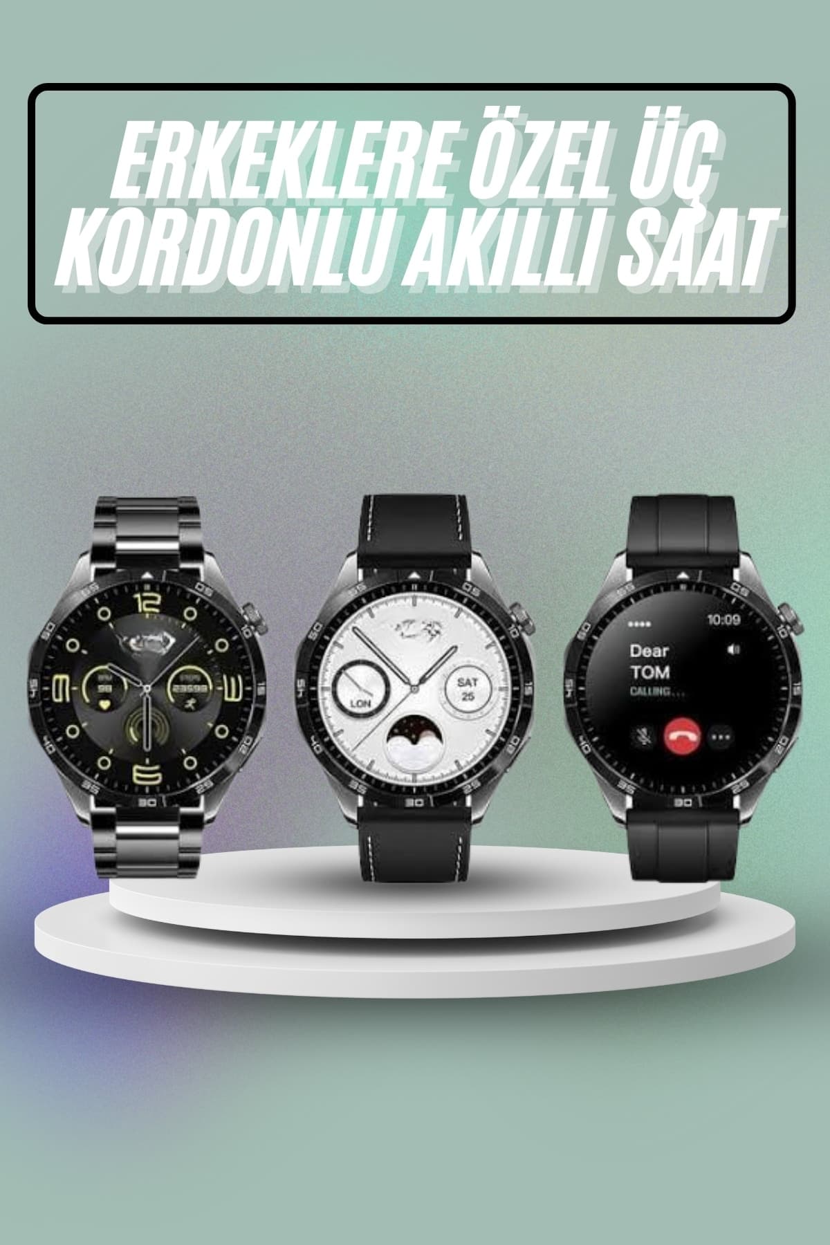 Akıllı Saat iOS ve Android Uyumlu Çok Fonksiyonlu Amoled Ekran Nabız Ölçer