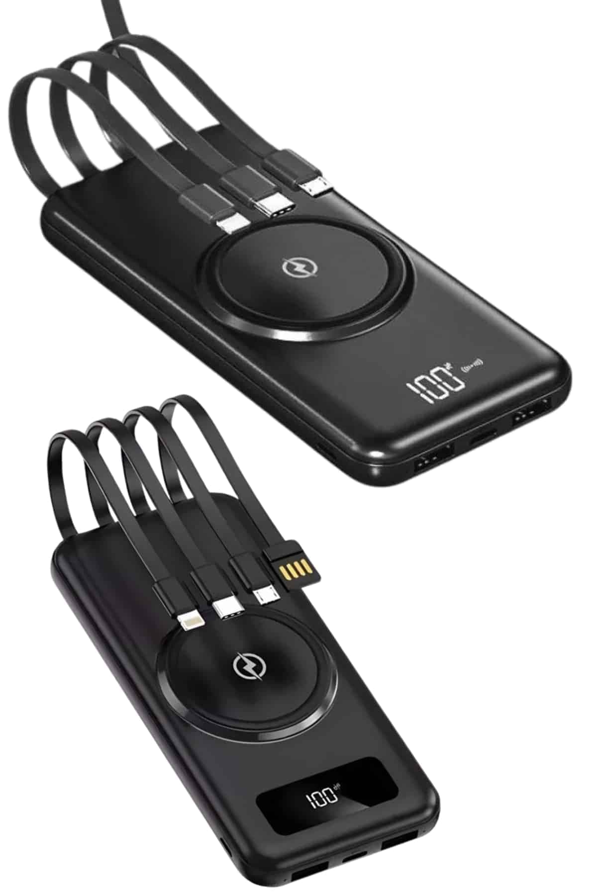 Kablosuz Çoklu Şarj Girişli 10.000 Mah Kablolu Powerbank Taşınabilir 6