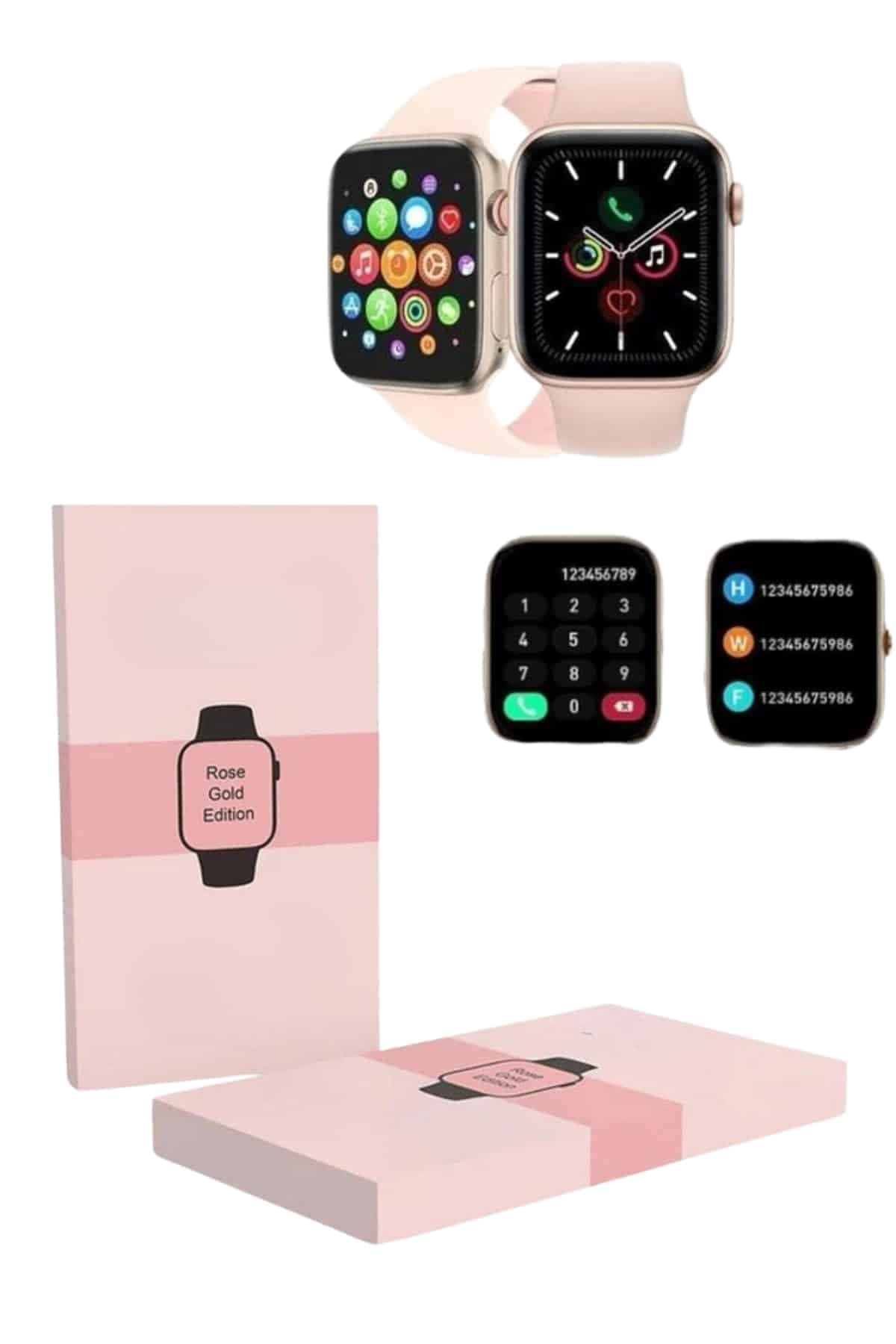 Yeni Nesil Kadın Akıllı Saat Rose Gold Android ve İos Uyumlu 6