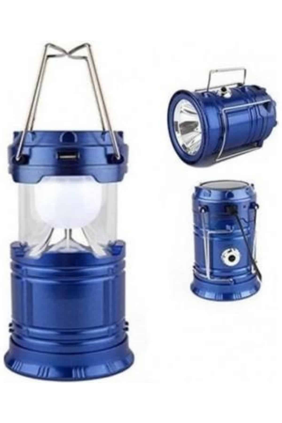 Kamp Lambası Solar Şarjlı Kızaklı Kamp Feneri Led Lamba Işıldak 6