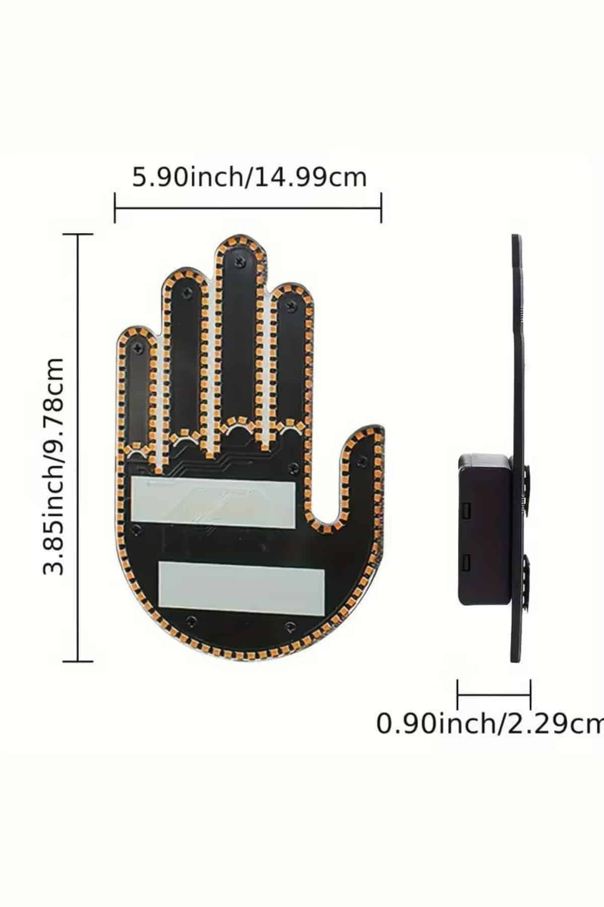 Kumandalı El Led Araba İçi 4 Farklı Mod El Orta Parmak Led 6