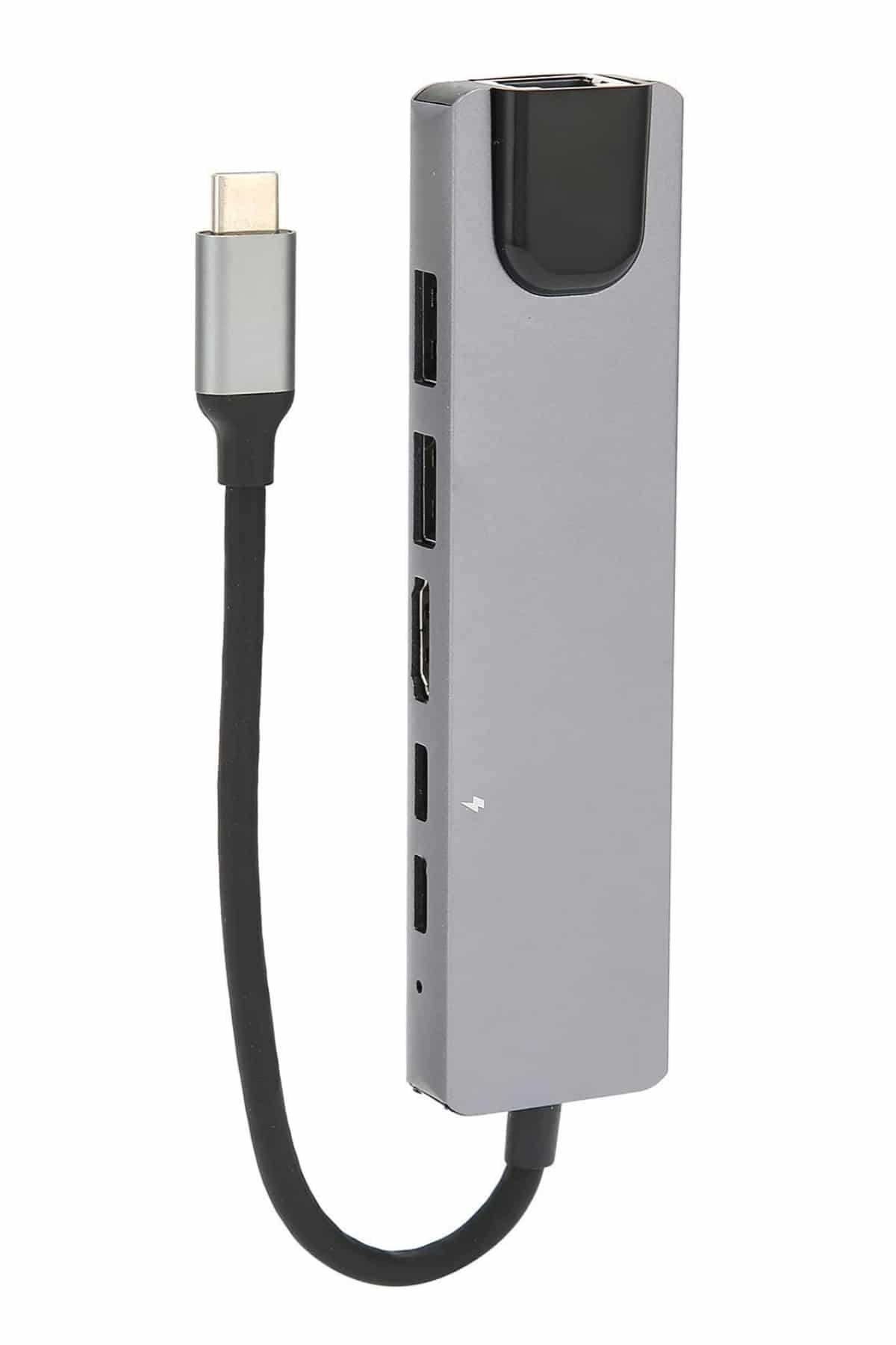 8 Port Çoklayıcı Macbook Ile Uyumlu Çoğaltıcı Type-C dönüştürücü TF SD kart 6
