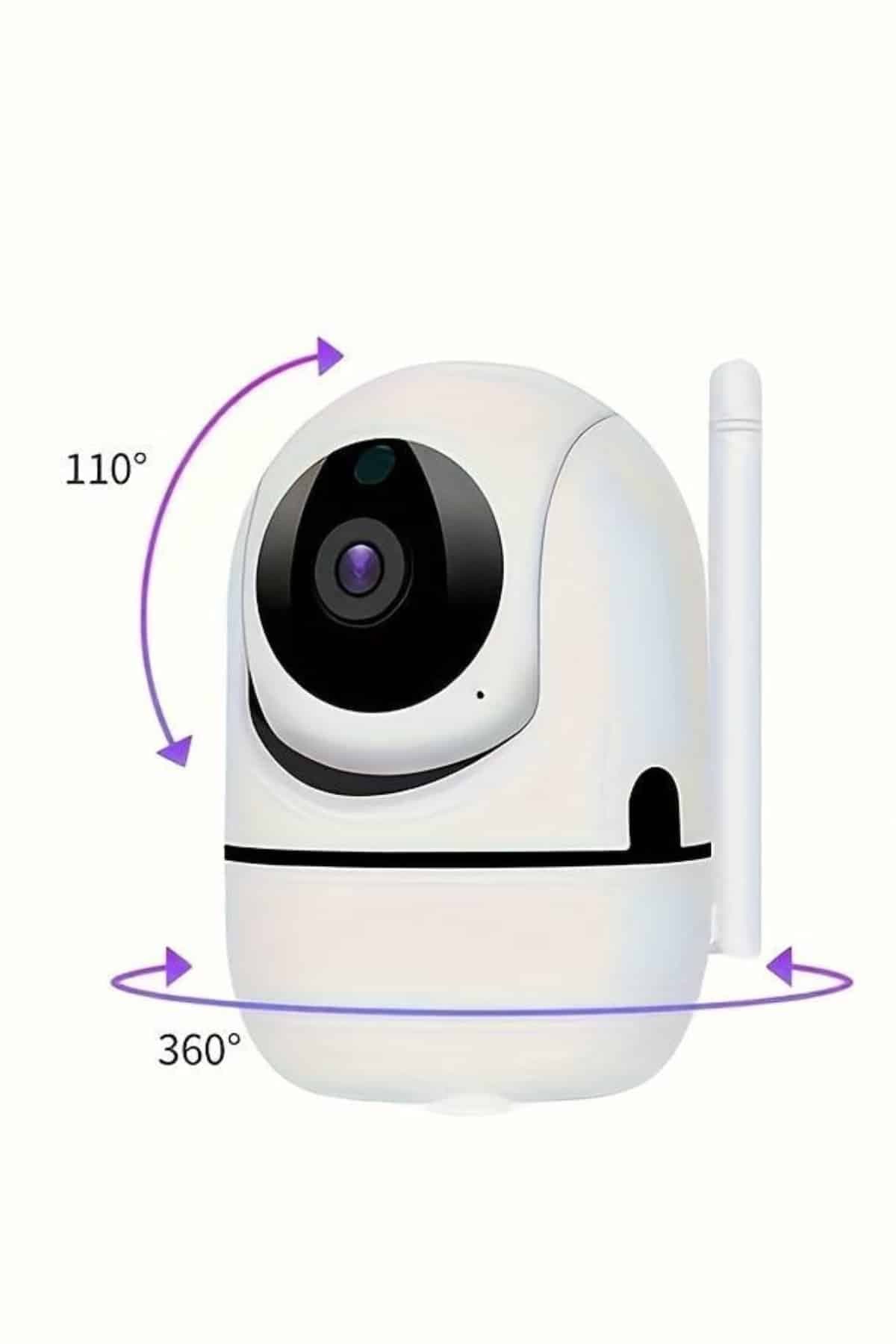 Baby Kamera Kablosuz 720P Beyaz 360 Derece Wifi Kamera Full HD 1080p 6