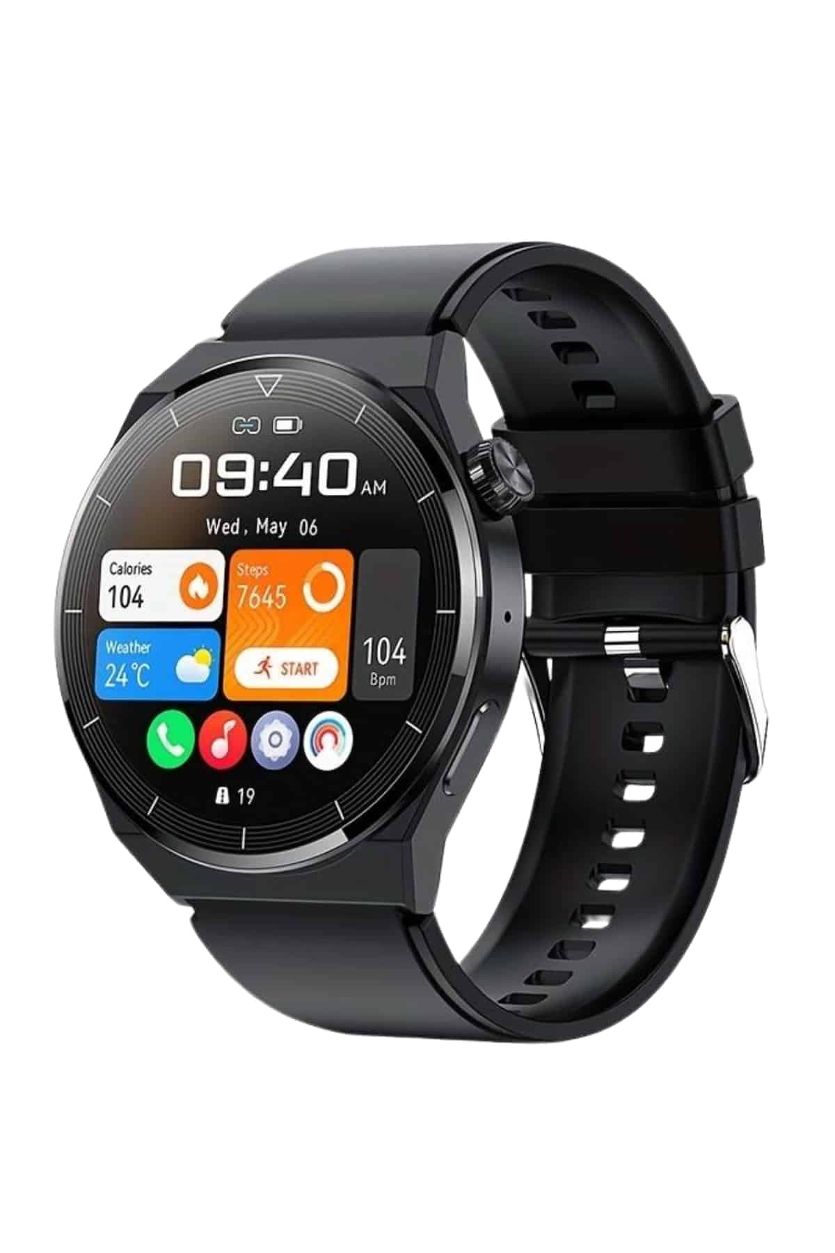 Amoled Ekran Metal Deri Silikon Kordonlu Akıllı Saat Uyku ve Sağlık Takibi 6