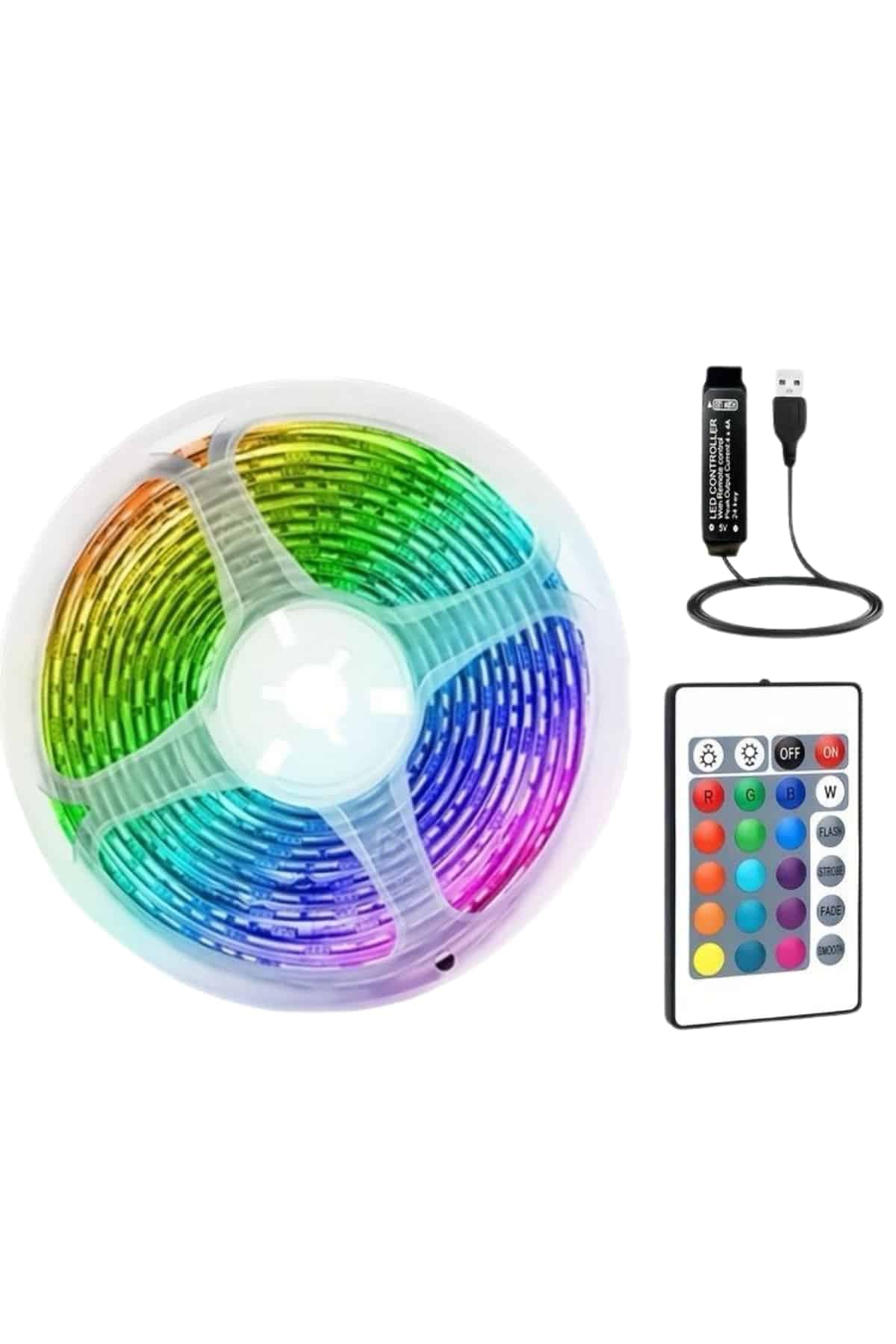 RGB Şerit Led 10 Metre Led Işık Kumanda ile Kontrol RGB 3