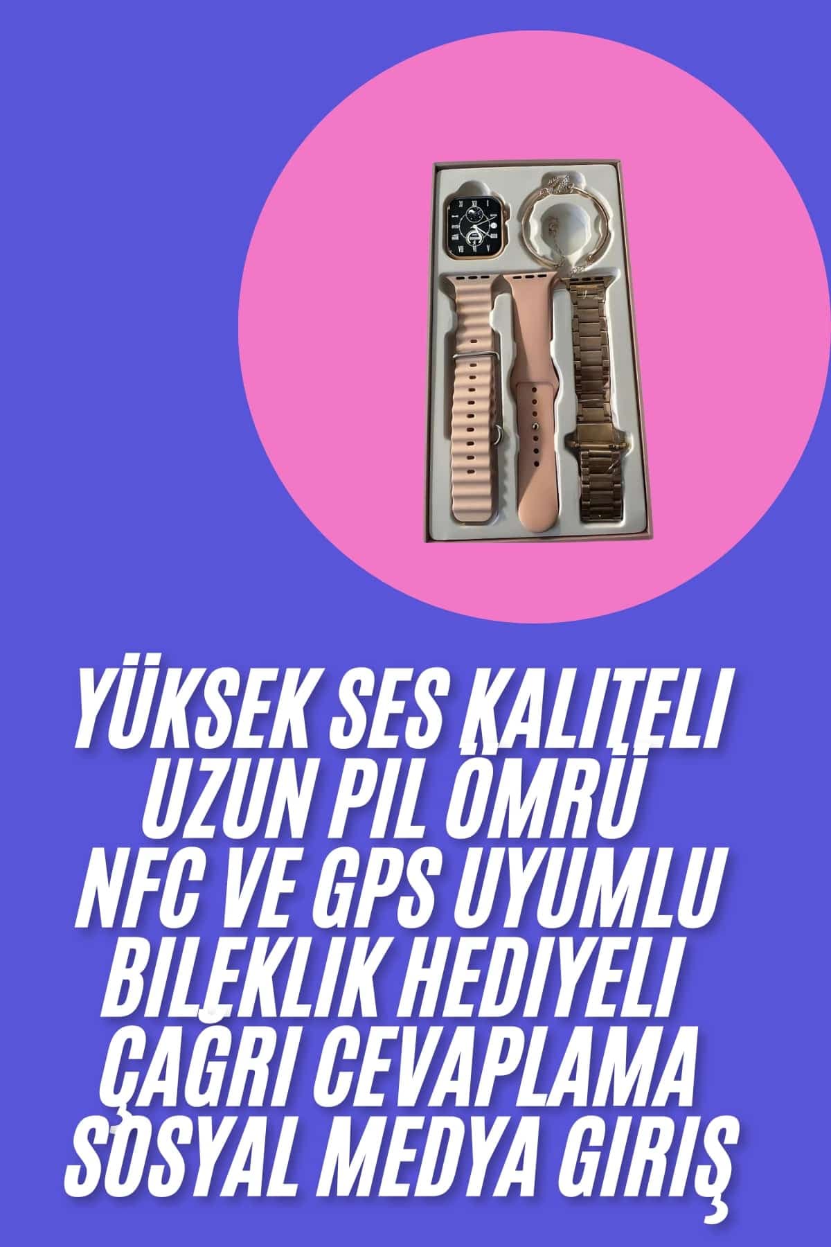 Genç Kızlara Özel Akıllı Saat 41 mm Çağrı Cevaplayabilen NFC ve GPS Uyumlu 3
