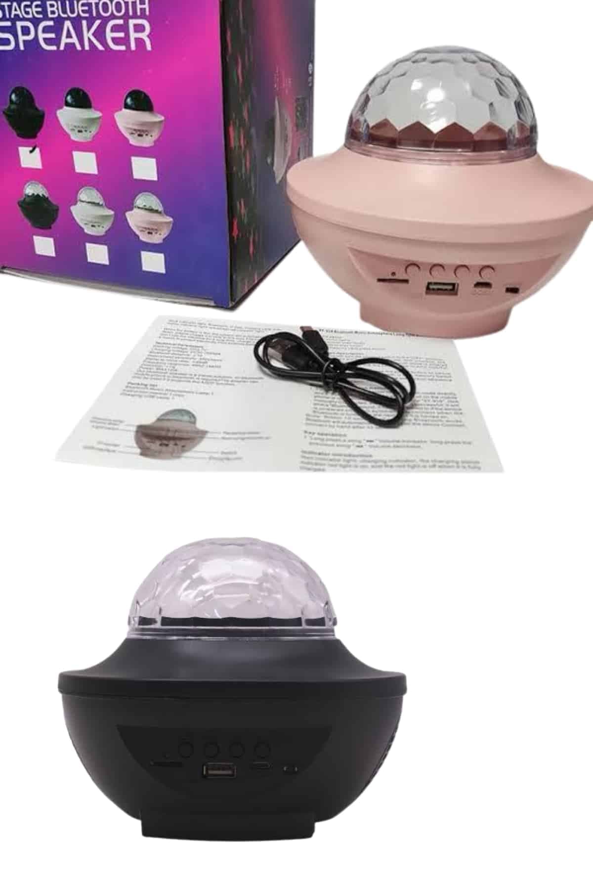 Dönen Işıklı Disko Topu Projektör Müzik Çalarlı Disco Speaker 3