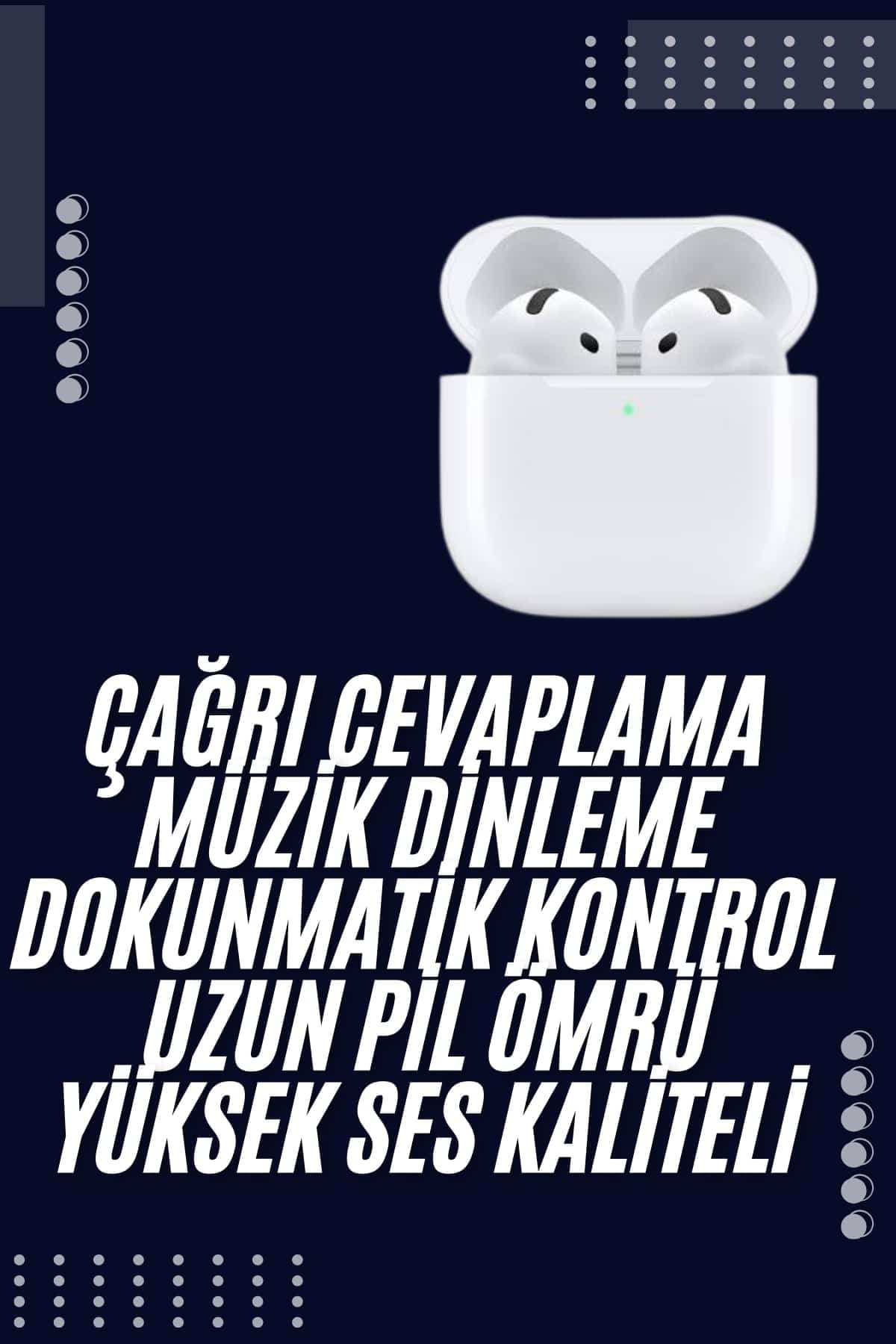 Bluetooth Kulaklık Beyaz Çağrı Cevaplama Dokunmatik Kontrol Kablosuz 3