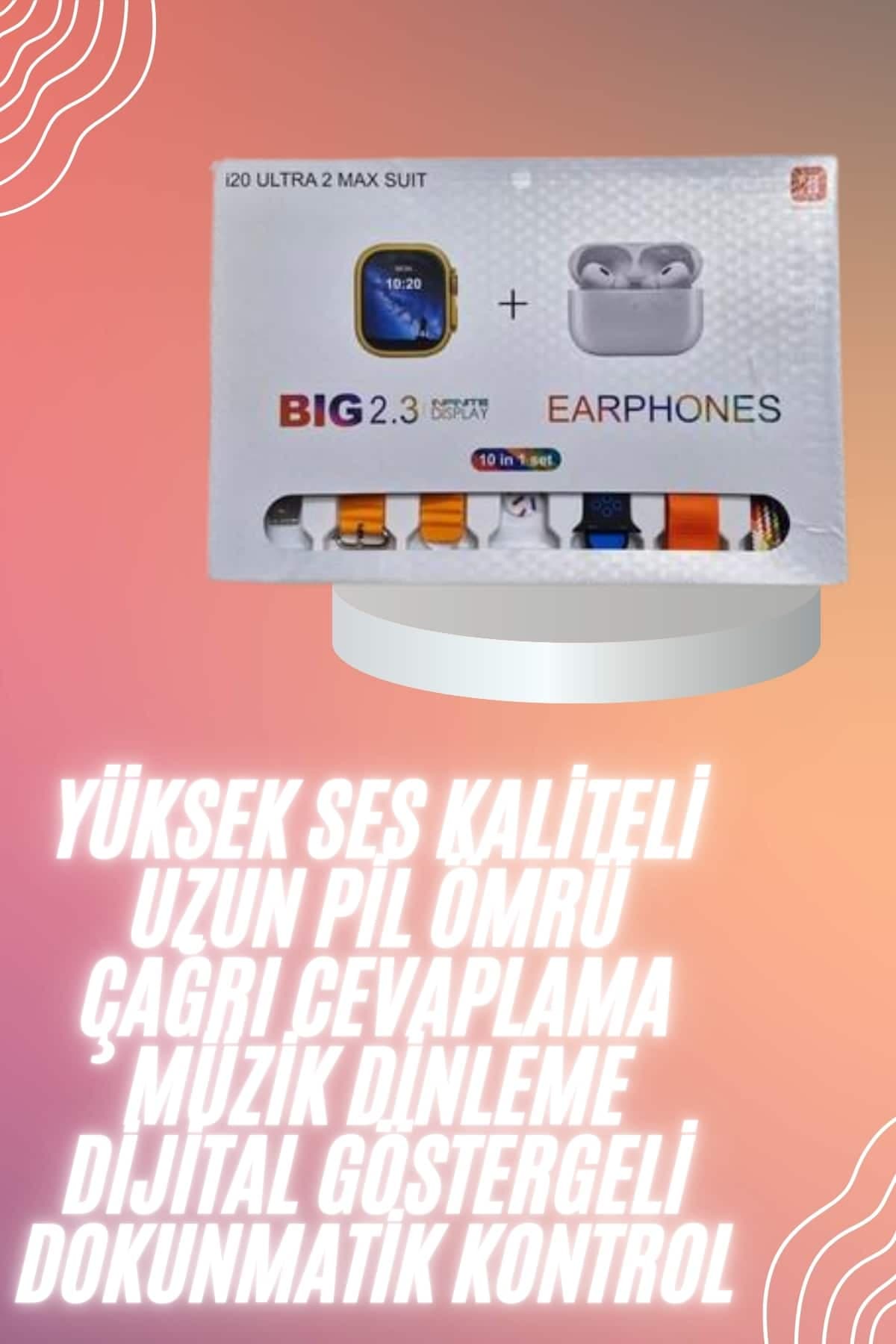Yeni Nesil 7 Kordonlu Arama Bildirim Özellikli Kulaklık Hediyeli Akıllı Saat 3