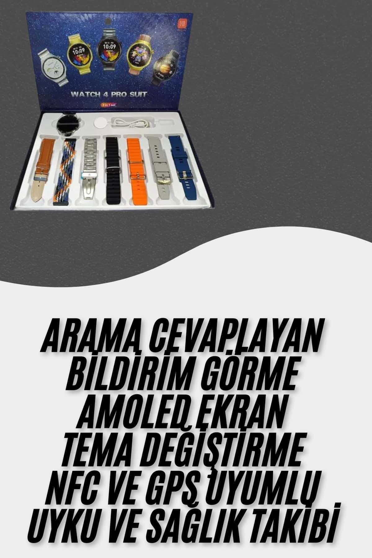 Akıllı Saat Çoklu Kordon Seçenekli Dokunmatik Ekran Nabız Sensörlü 3