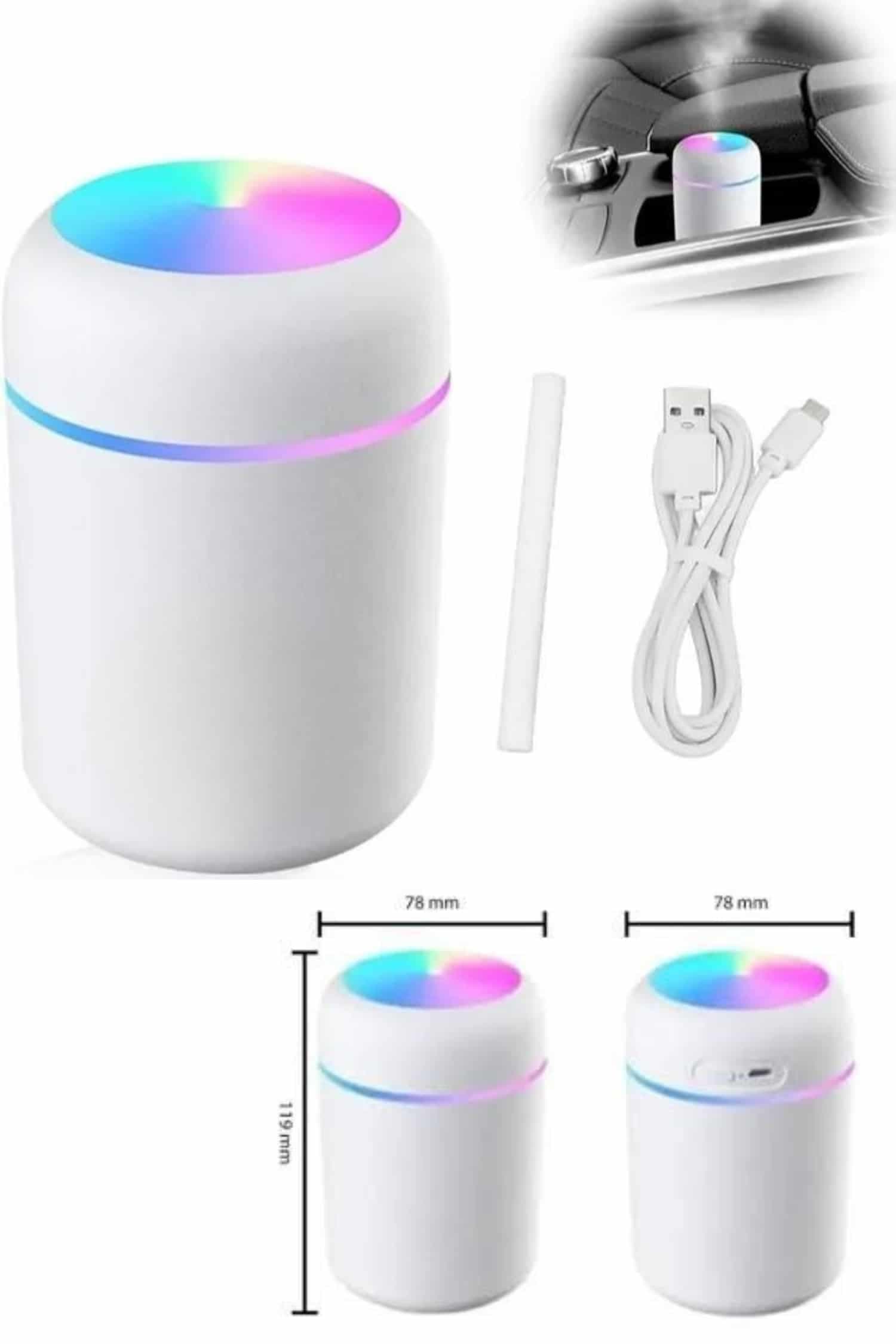 Hava Nemlendirici Buhar Makinesi Led Işıklı USB Dekoratif Nemlendirici 3