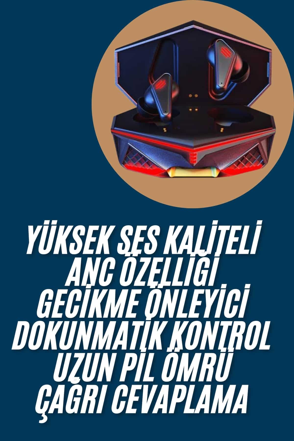 Profesyonel TWS Işıklı Kablosuz Bluetooth Kulaklık Oyuncu Kulaklığı 3