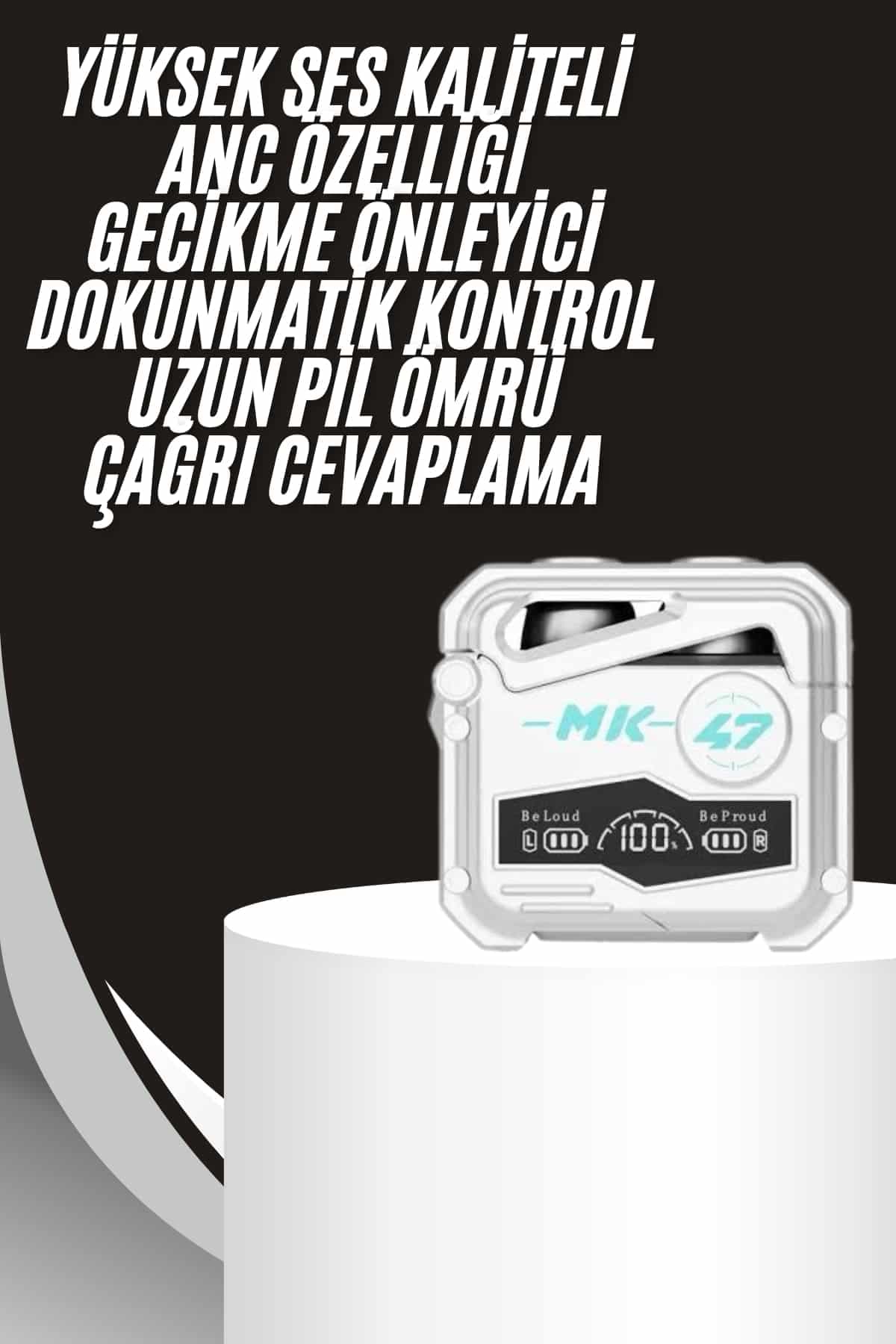 Gecikme Önleyici Oyuncu Kulaklığı Bluetooth Bağlantılı ANC Özelliği 5.0 Bluetooth 3