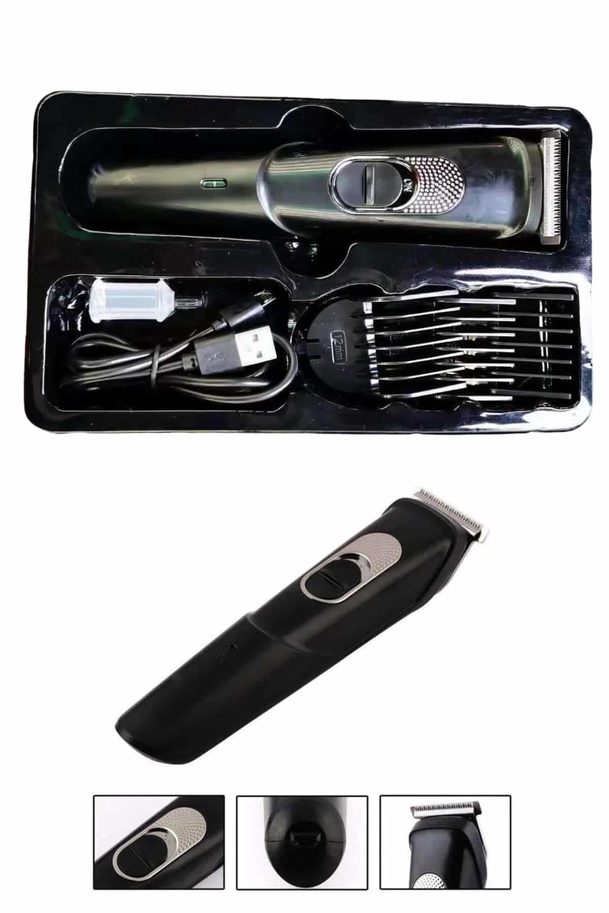 Pro Şarjlı Saç Sakal Tıraş Makinesi Ense Kesme Makinesi Lazer Öncesi Kısaltma 3
