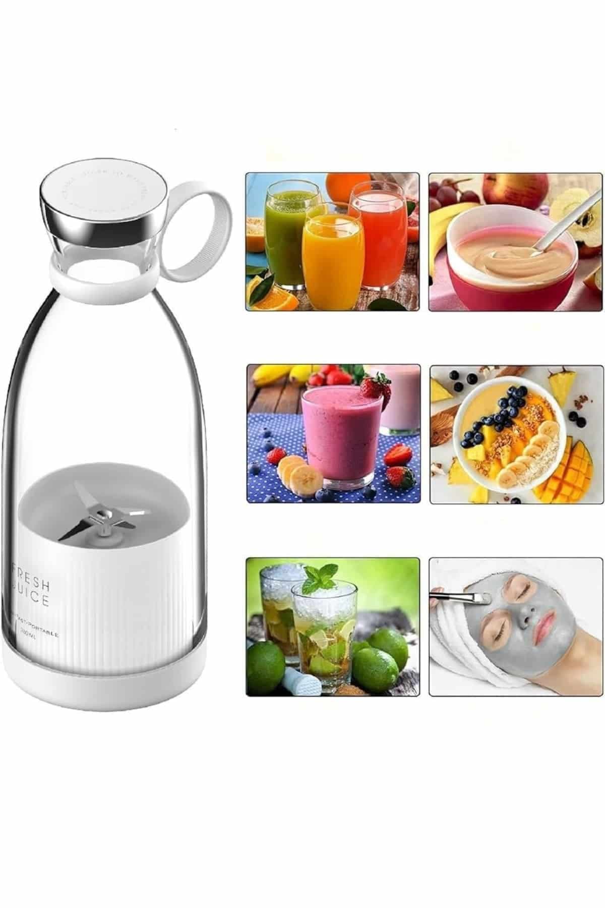 u Geçirmez Kablosuz Şarjlı Dayanıklı Taşınabilir Mini Blender 3