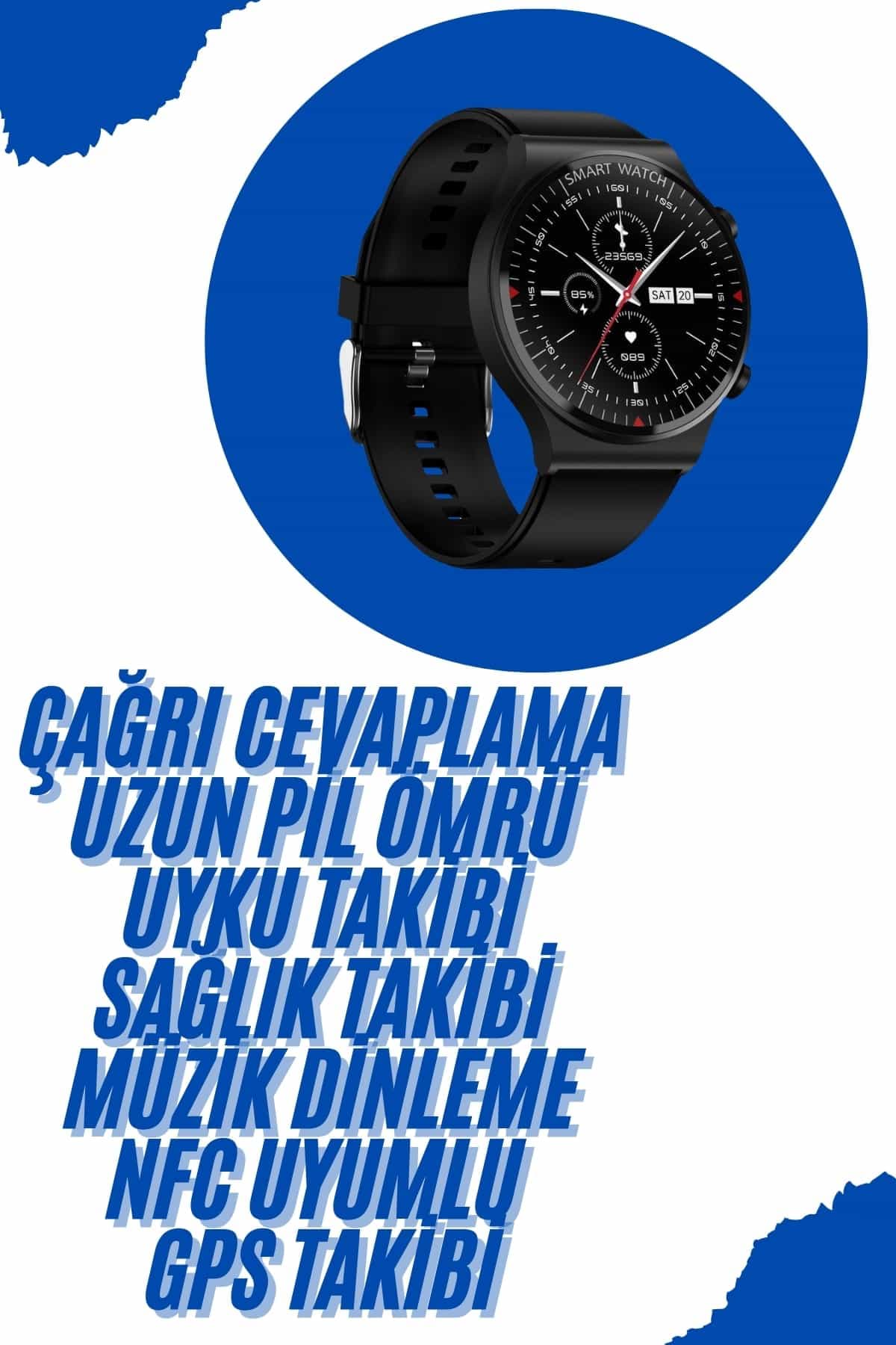 Akıllı Saat Yeni Nesil Üç Kordonlu Nabız Ölçer Çağrı Cevaplama 3
