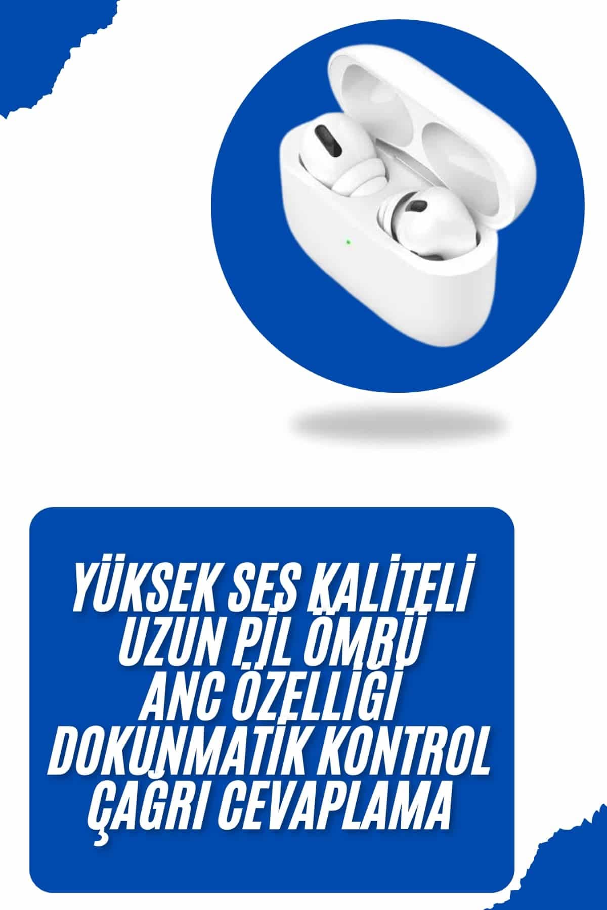 Bluetooth Kulaklık Kulak İçi Silikonlu Stereo Yüksek Ses Kaliteli Dokunmatik 3