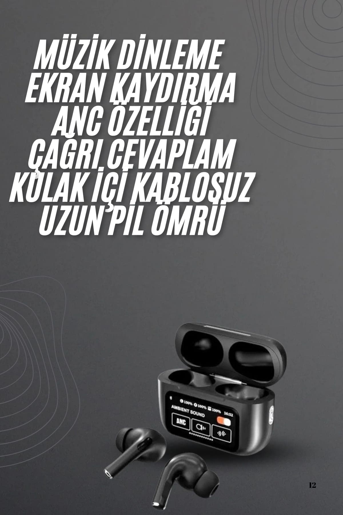Yeni Nesil Pro Ekranlı Bluetooth Kulaklık 5.0 Bluetooth 3