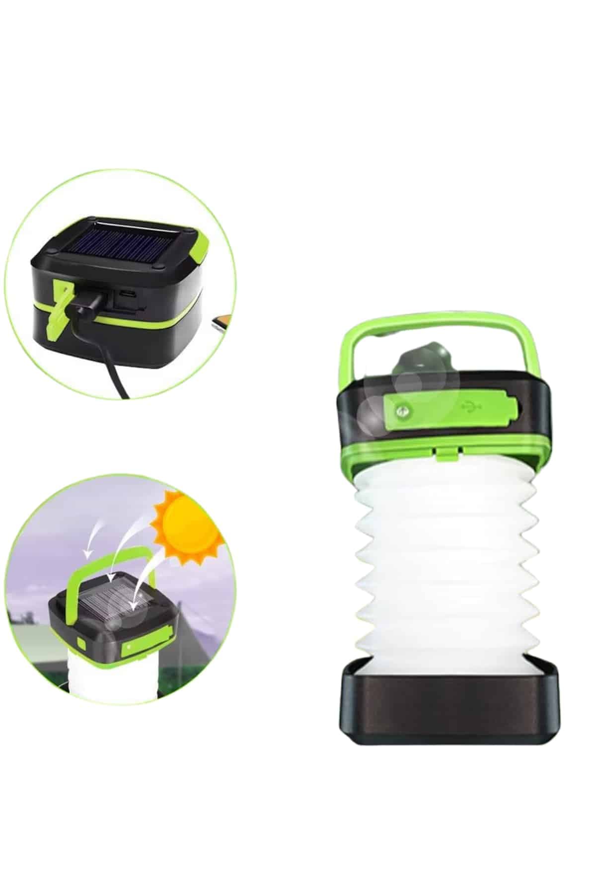 Kamp Lambası Katlanabilir Lamba Solar Şarjlı Led Lamba El Fenerli 3