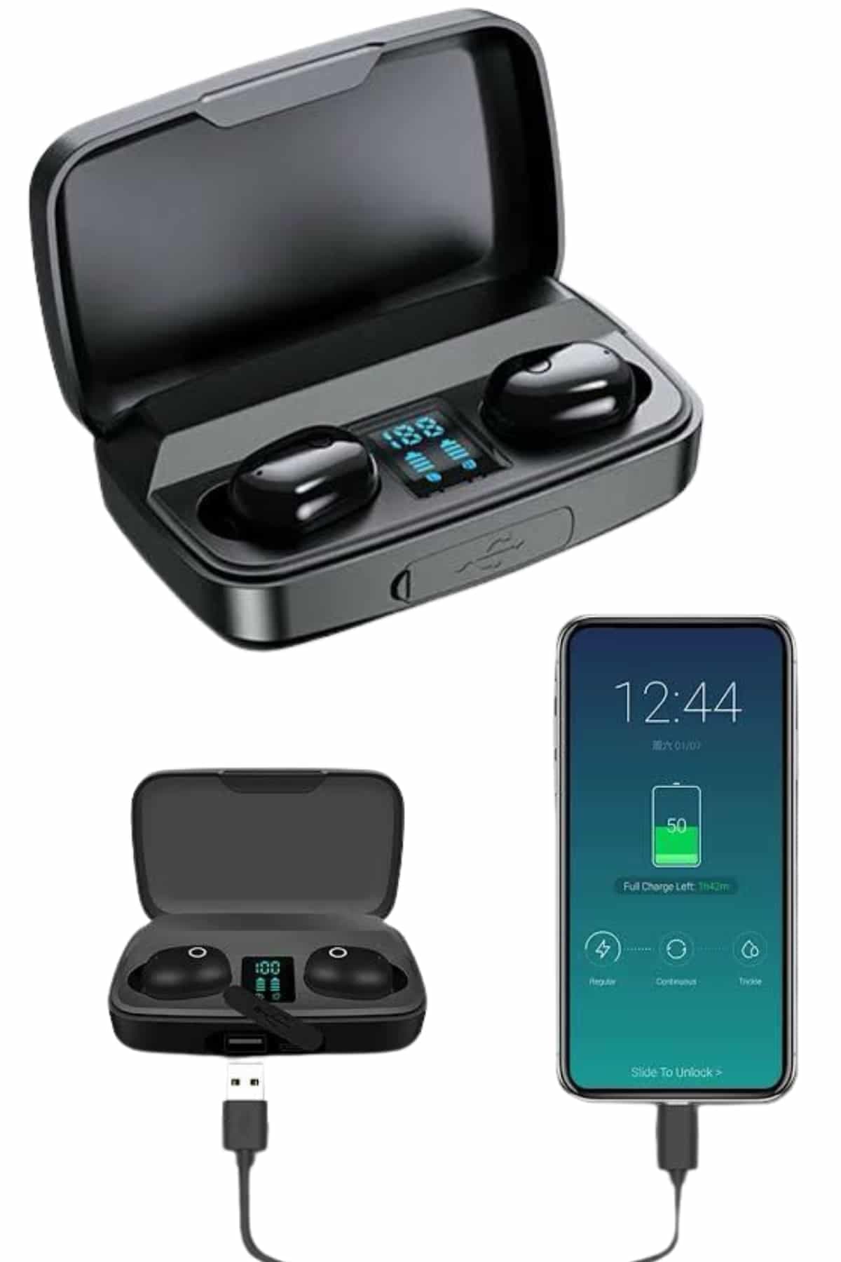 Kablosuz Dijital Göstergeli Çağrı Cevaplayabilen TWS 5.0 Bluetooth Kulaklık 4