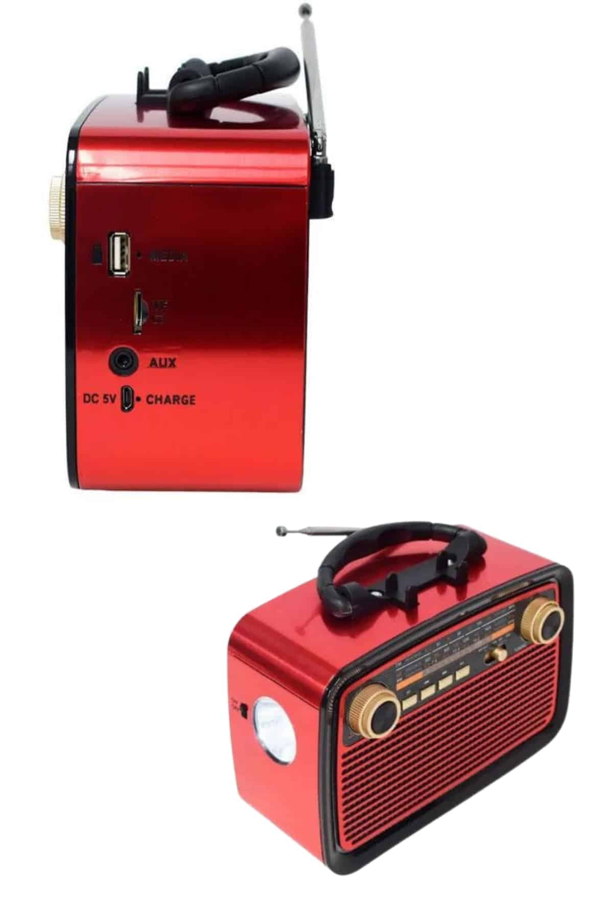 Bluetooth Hoparlör Ahşap Renk Vintage Işıklı Nostaljik Radyo Fm Ahşap Görünümlü 4