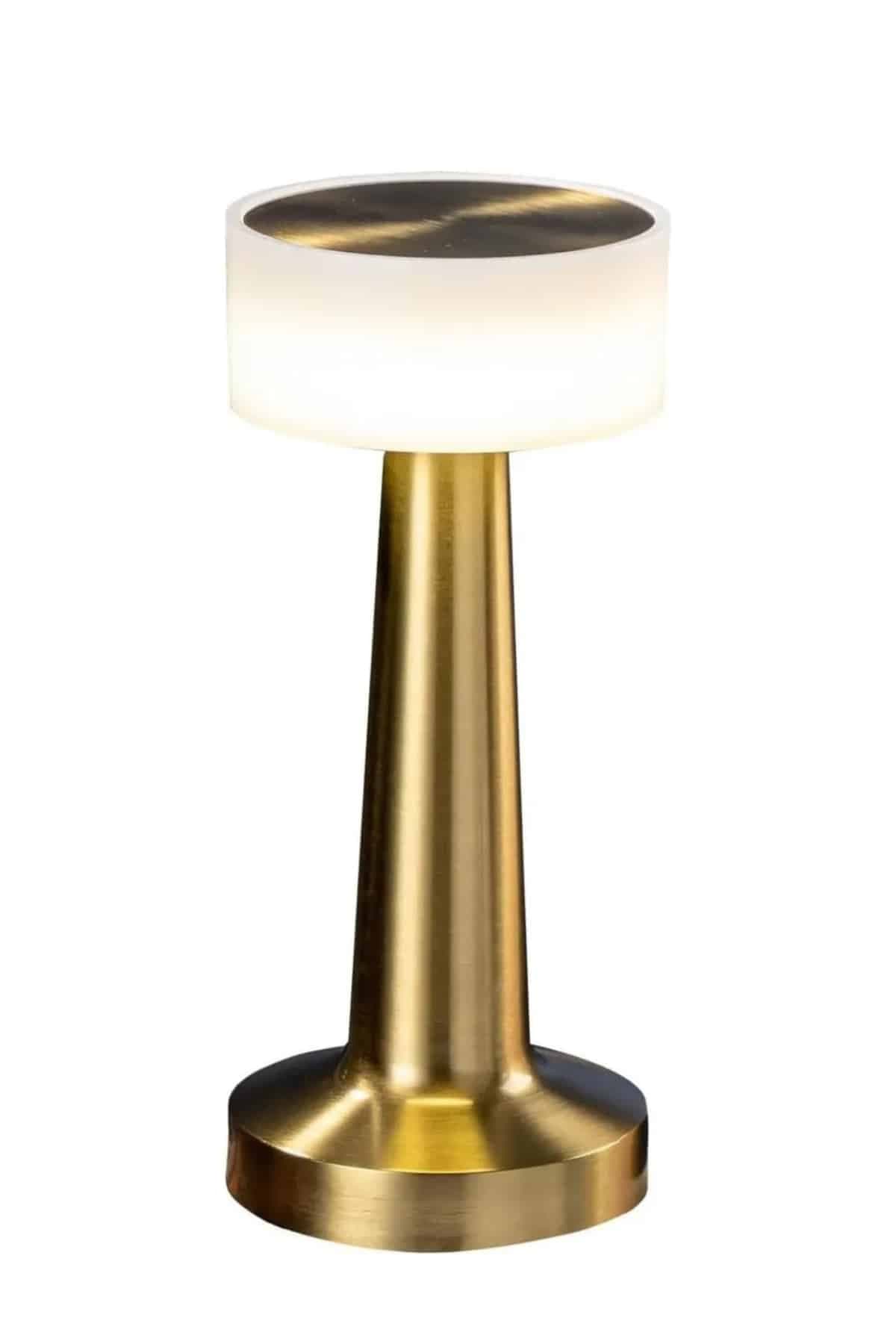 Kablosuz Renkli Masa ve Gece Lambası Altın Rengi Dokunmatik Led Lamba 4