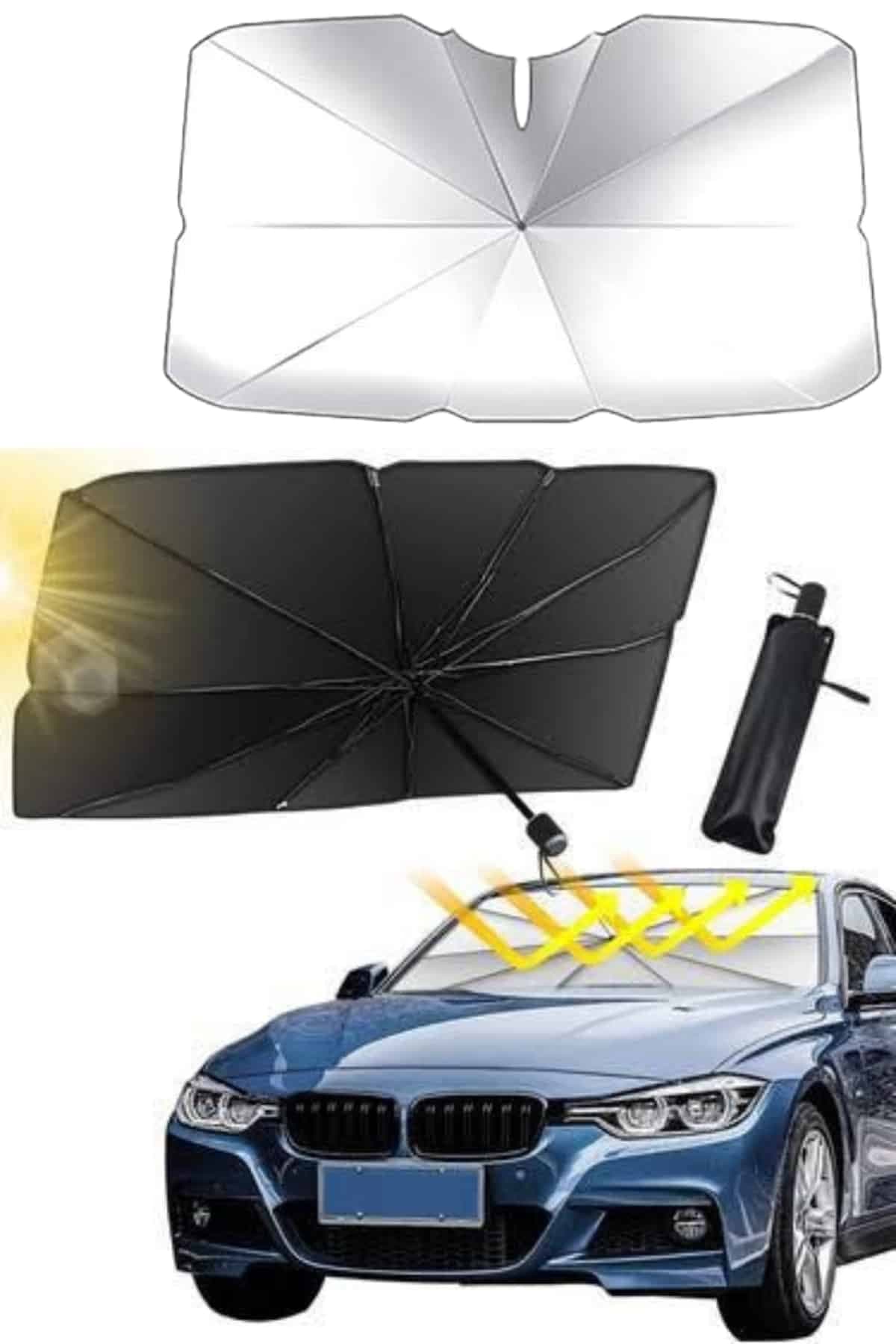 Yeni Nesil Tüm Araç Modellerine Uygun Oto Şemsiye Katlanabilir UV Işınlarına Karşı 4