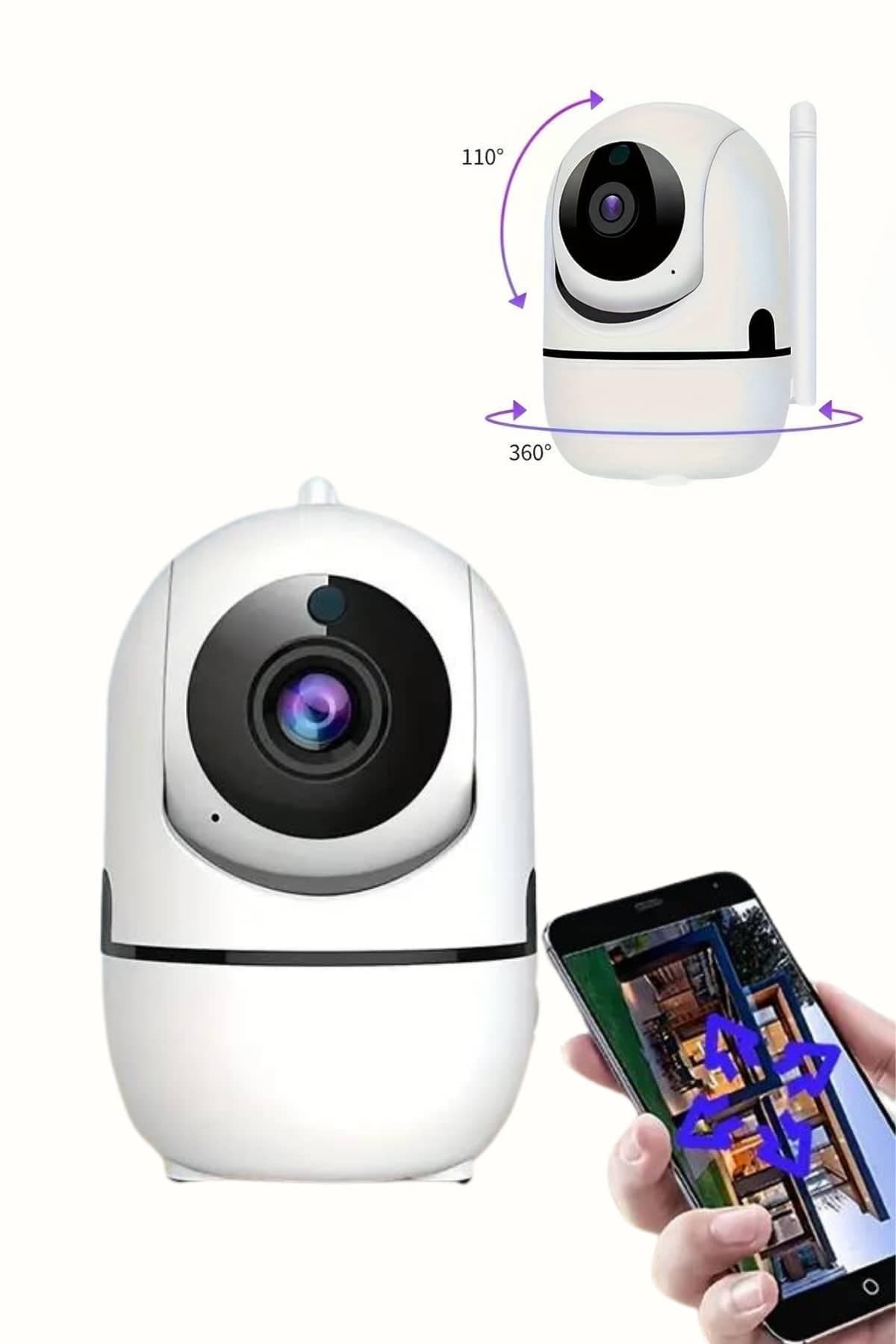 Mini IP Kamera Hareketli Güvenlik Kamerası Kablosuz Wifi Kamera Mikrofonlu 4