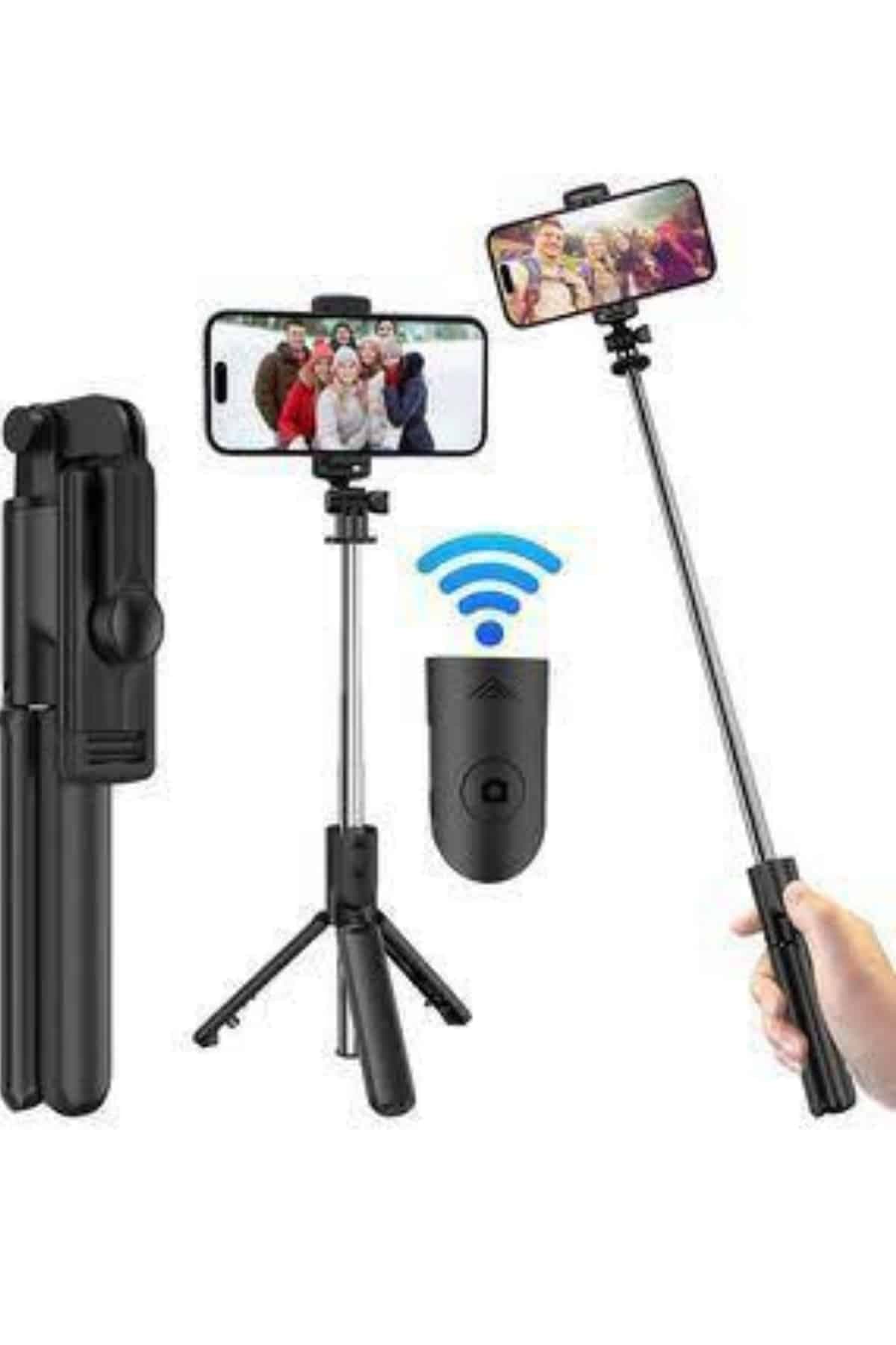 Cep Telefonu Tripod Standı Manyetik Selfie Sopa Bluetooth Uzaktan Kumandalı 4