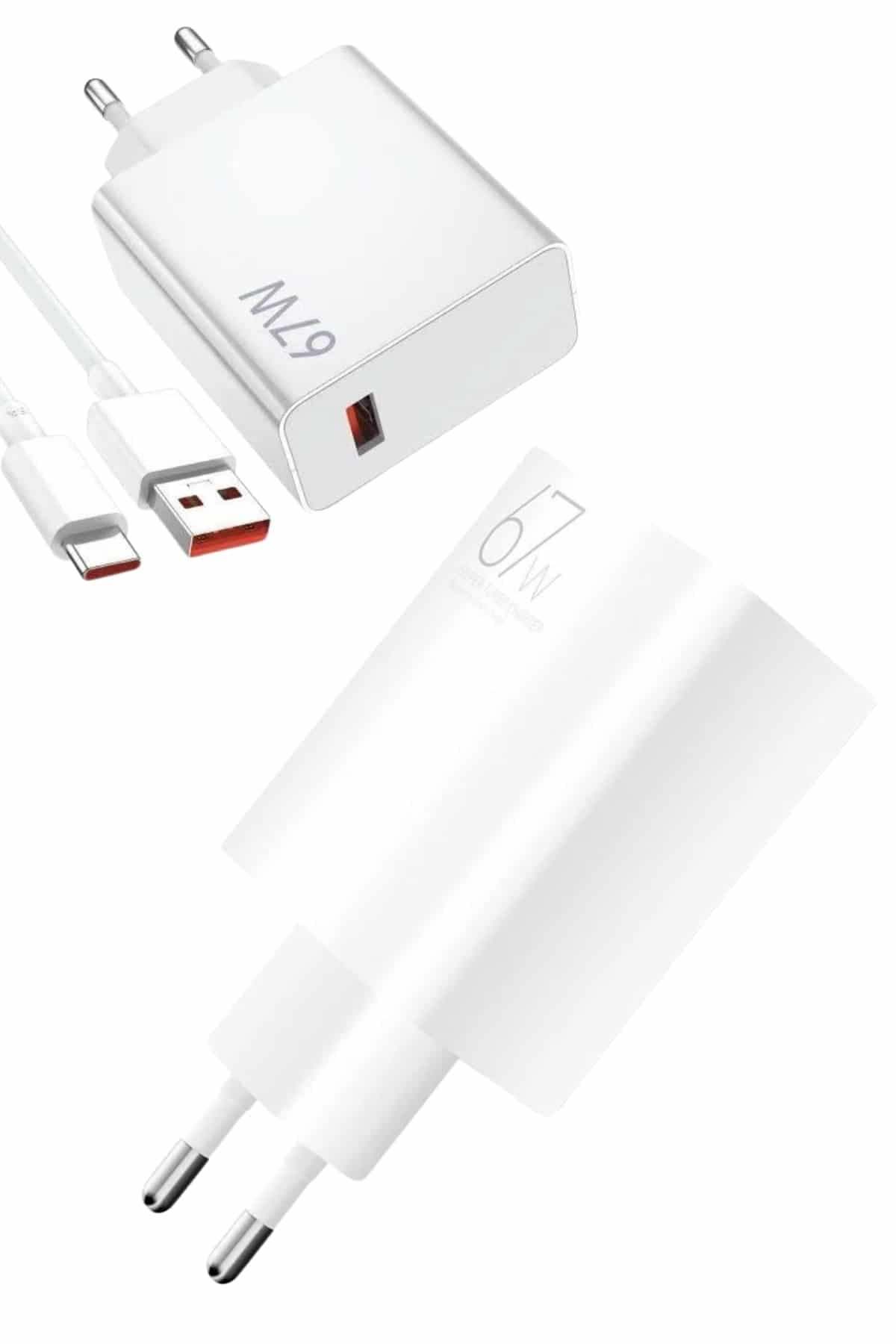 Beyaz Ultra Plus Hızlı Şarj Seti Şarj Adaptörü ve Kablosu 67W 4