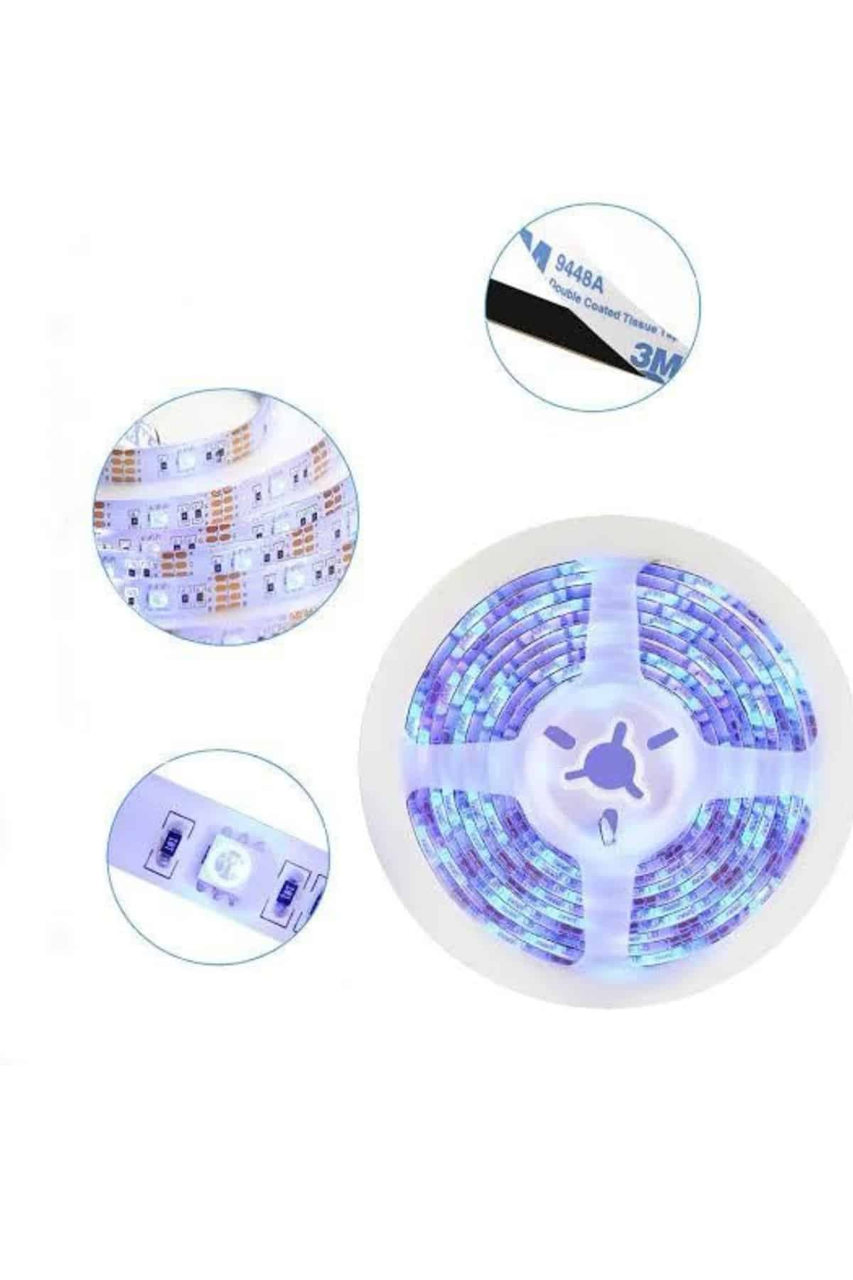 RGB Şerit Led 10 Metre Led Işık Kumanda ile Kontrol RGB 5