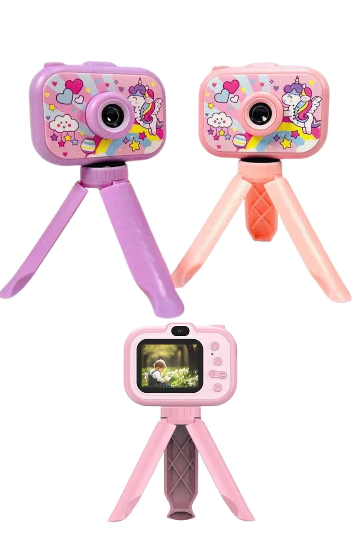 Çocuklara Özel Ayaklı Mini Fotoğraf Makinesi Dijital LCD Ekran 5