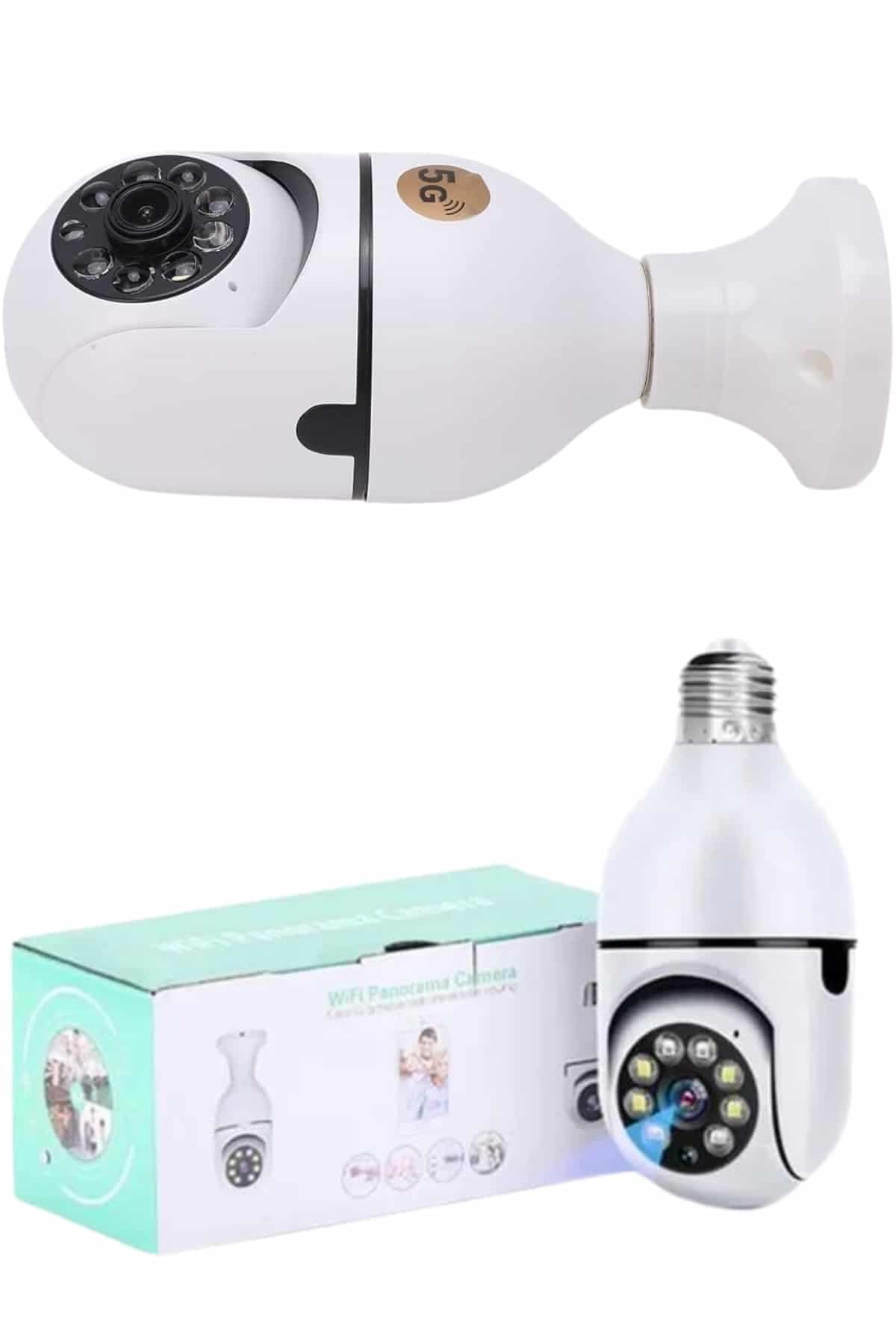 Güvenlik Kamerası Wi-Fi Özellikli 360 Derece Full Hd 1080p Ampül Kamera 5