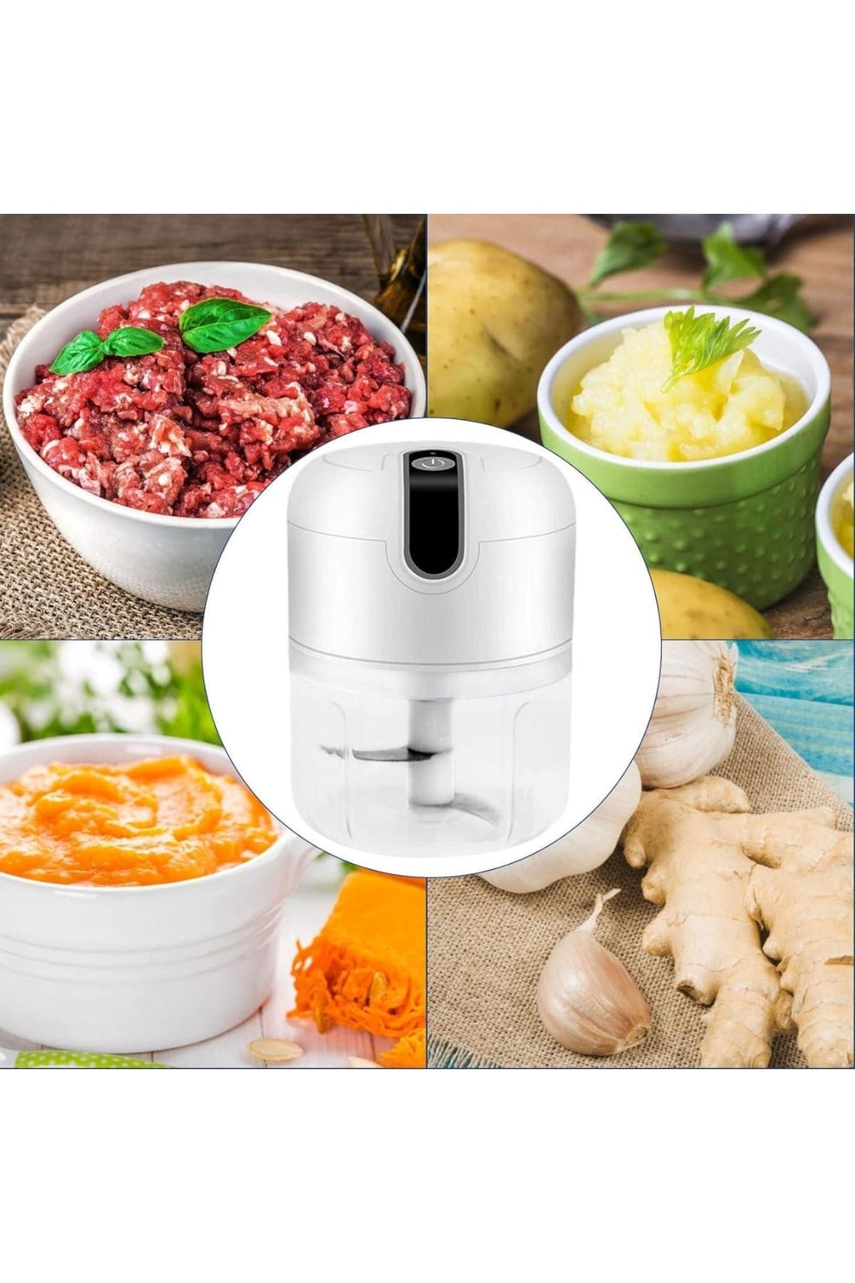 Rondo Doğrayıcı 250 ML Taşınabilir USB Şarjlı Pratik El Rondo Blender 5
