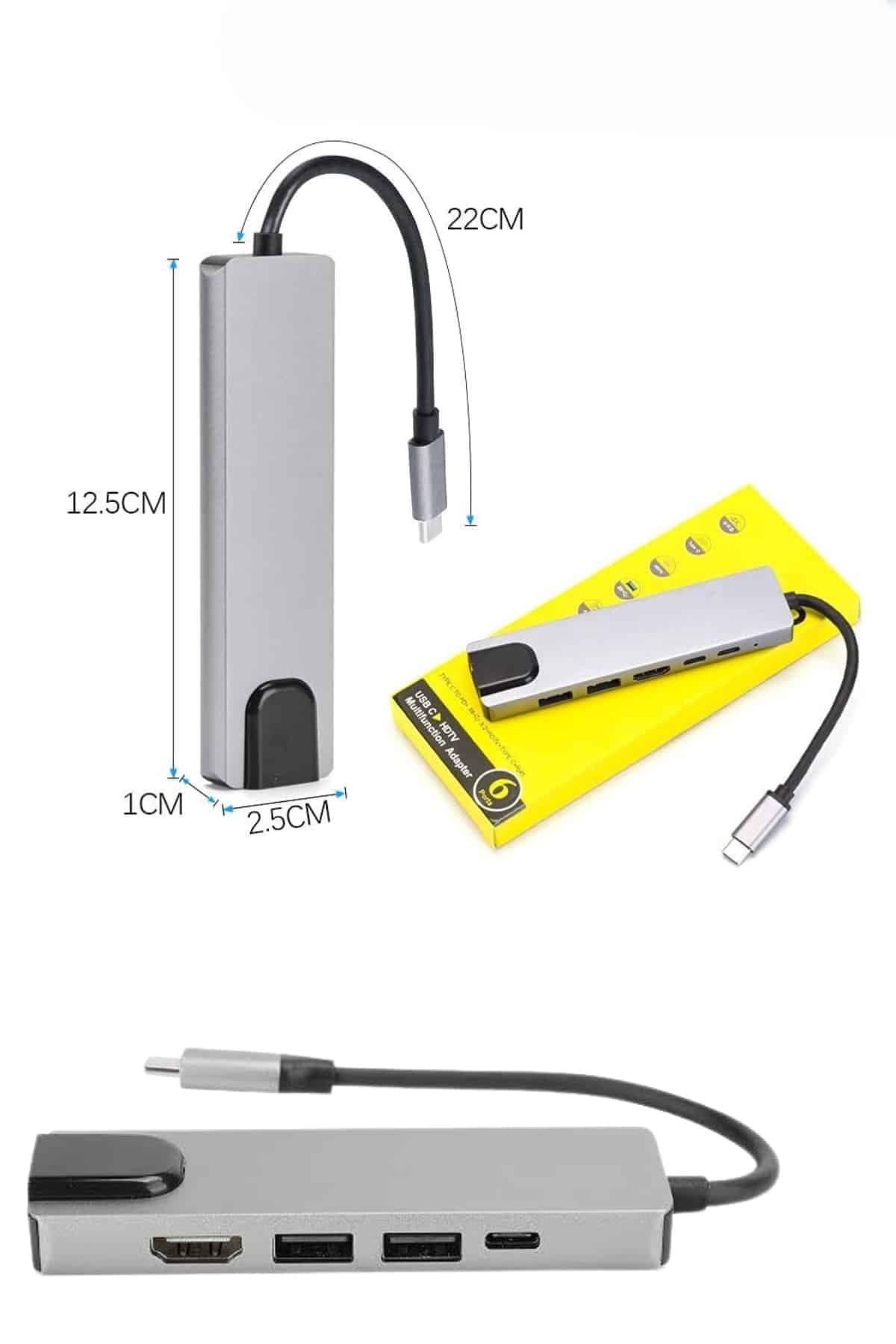 Usb Type-c Hub Dönüştürücü Çevirici Çoklayıcı Macbook Çevirici 8 Portlu 5