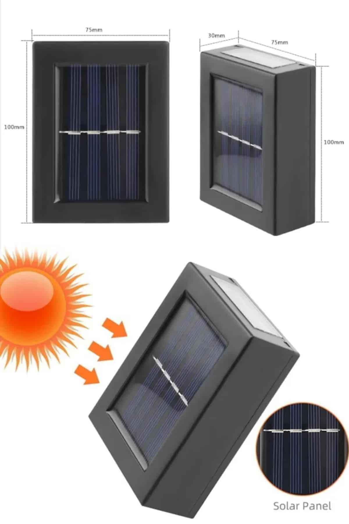 Solar Güneş Enerjili Çift Taraflı Duvar Lambası Çift Taraflı Duvar Lamba Güneş Enerjili 5