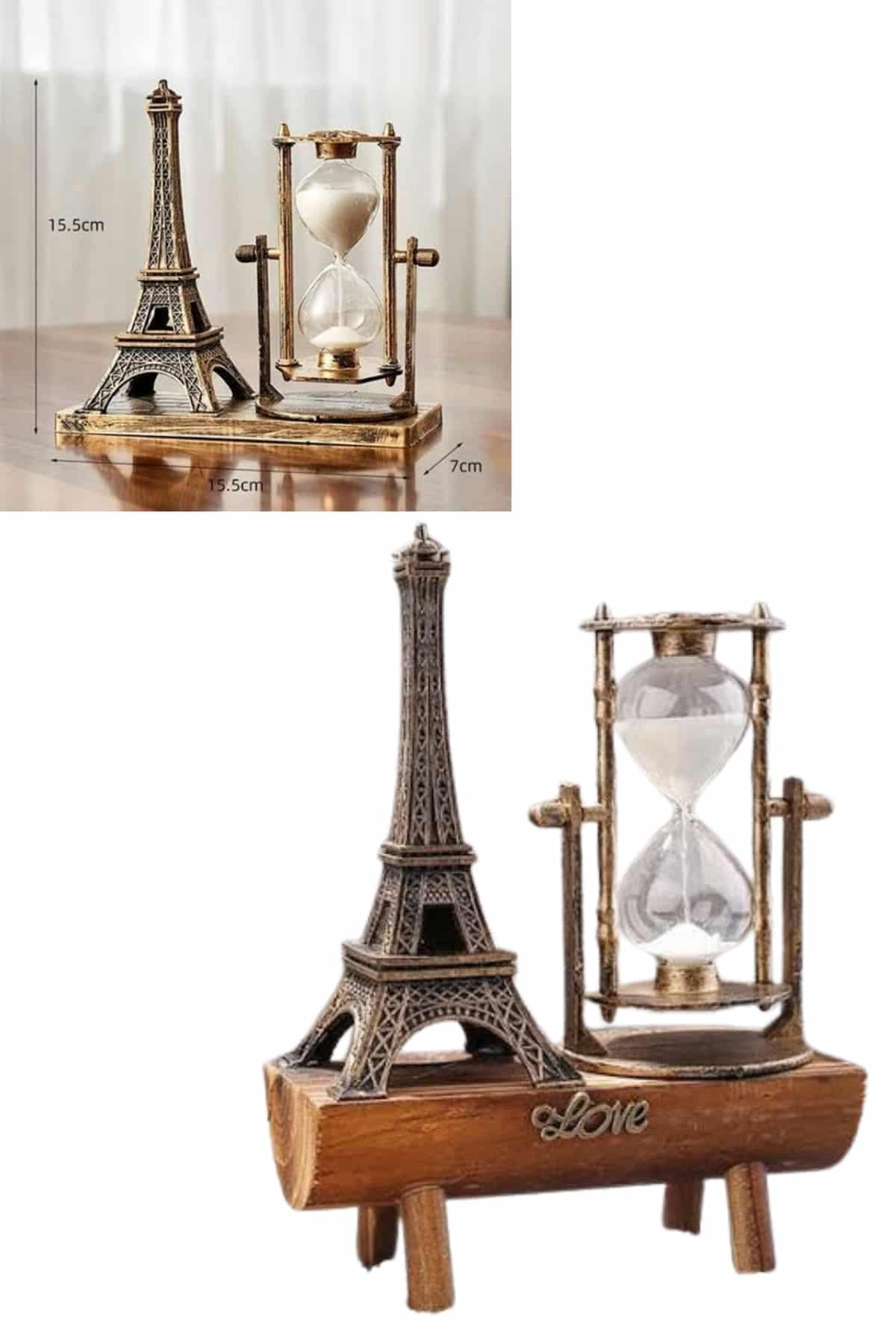 Paris Eyfel Kulesi Hediyelik Eyfel Retro Kum Saati Dekoratif Eşya 5