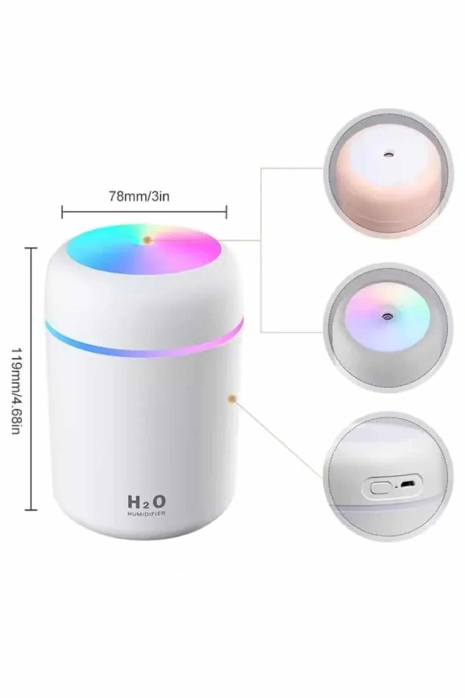 Hava Nemlendirici Buhar Makinesi Led Işıklı USB Dekoratif Nemlendirici 5