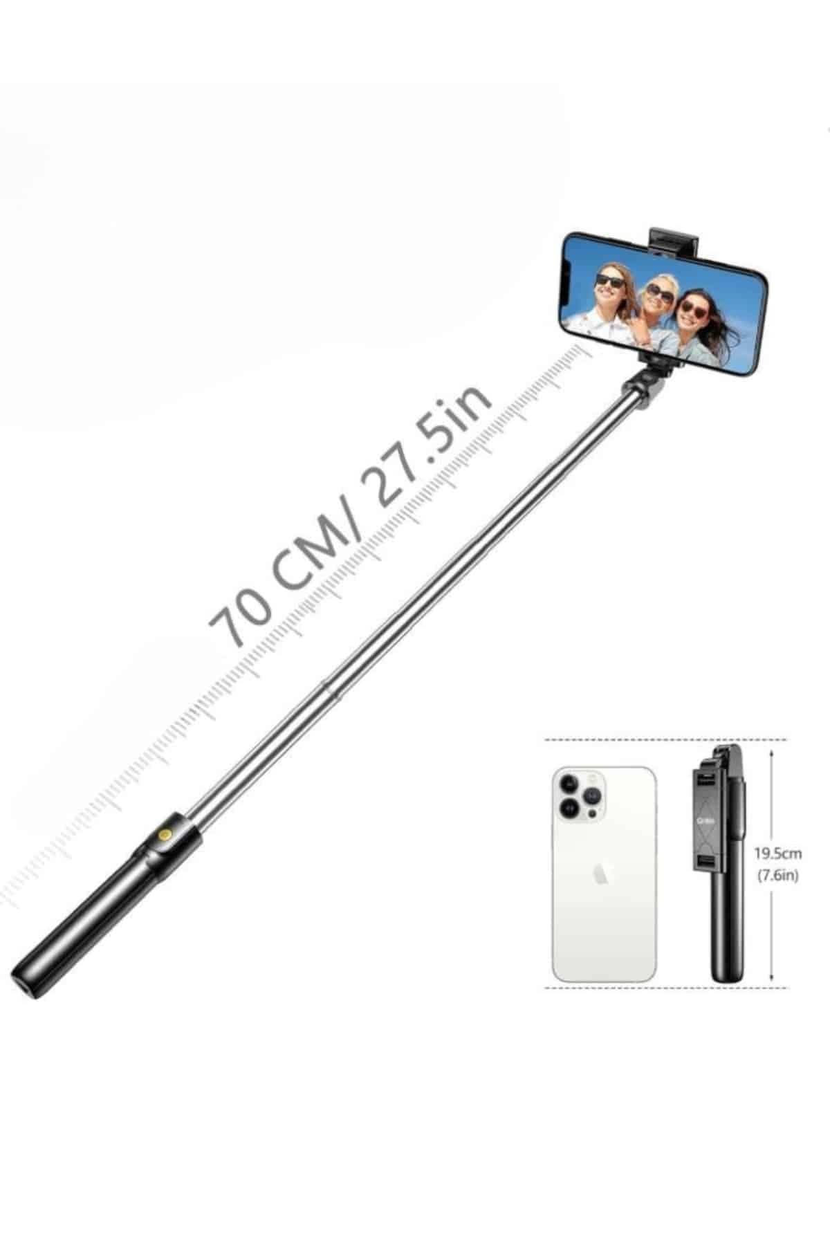 Cep Telefonu Tripod Standı Manyetik Selfie Sopa Bluetooth Uzaktan Kumandalı 5