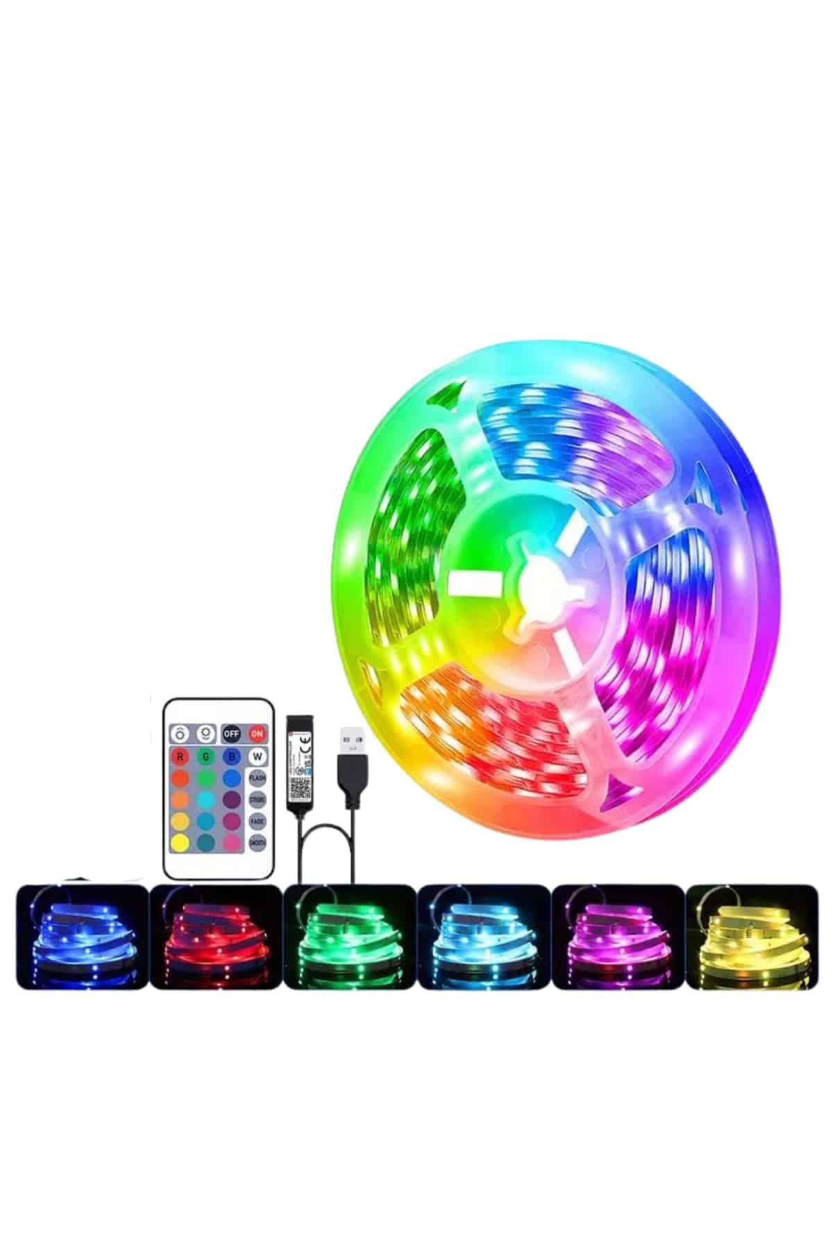 RGB Şerit Led 10 Metre Led Işık Kumanda ile Kontrol RGB 6
