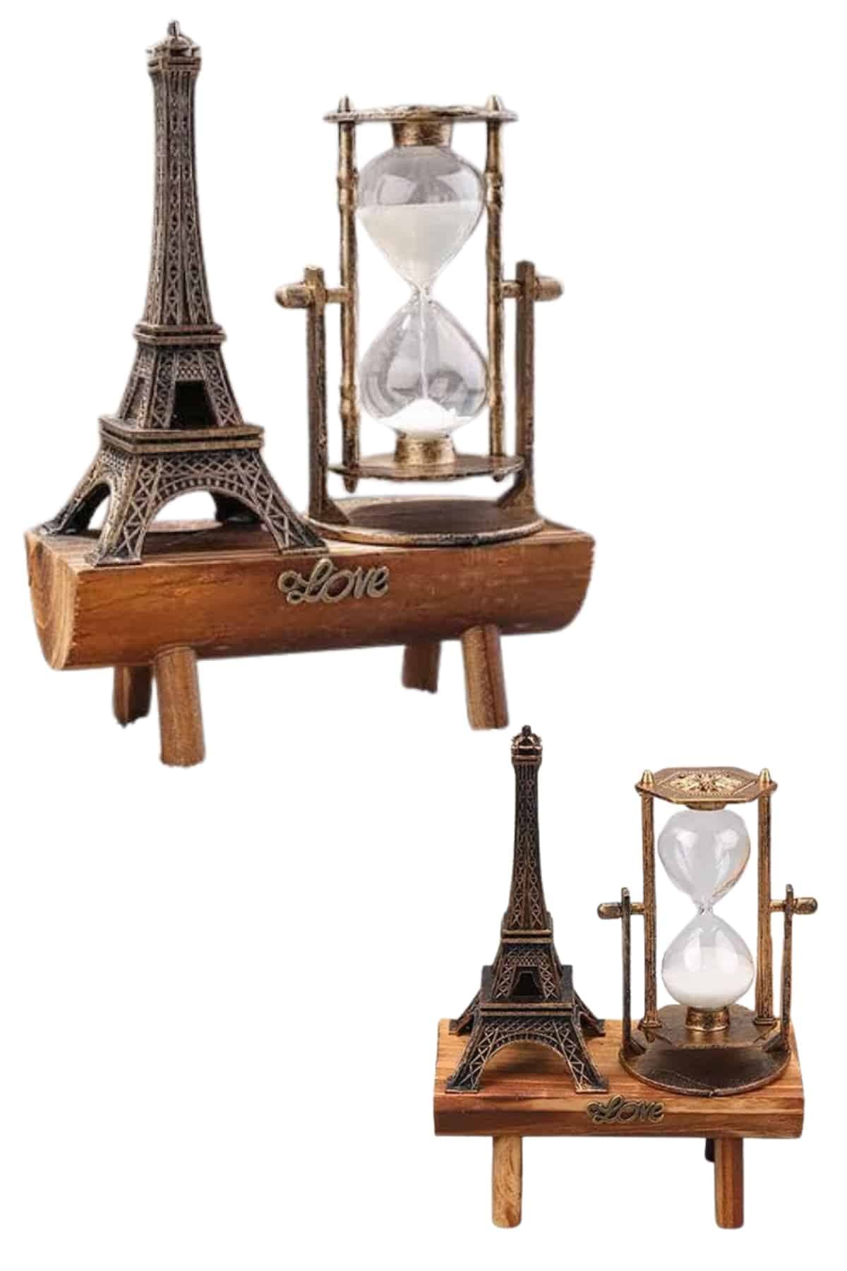 Paris Eyfel Kulesi Hediyelik Eyfel Retro Kum Saati Dekoratif Eşya 6