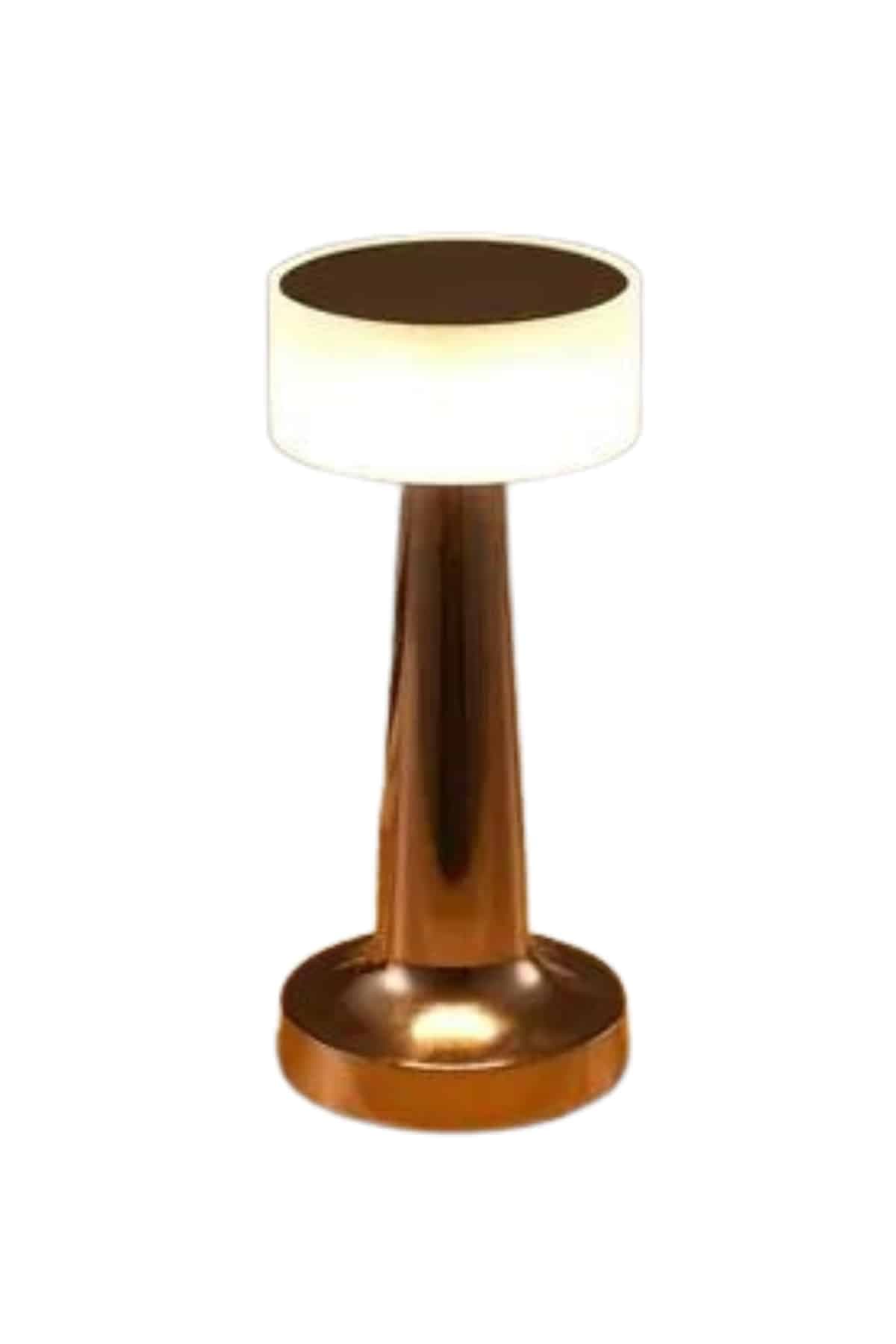 Kablosuz Renkli Masa ve Gece Lambası Altın Rengi Dokunmatik Led Lamba 6